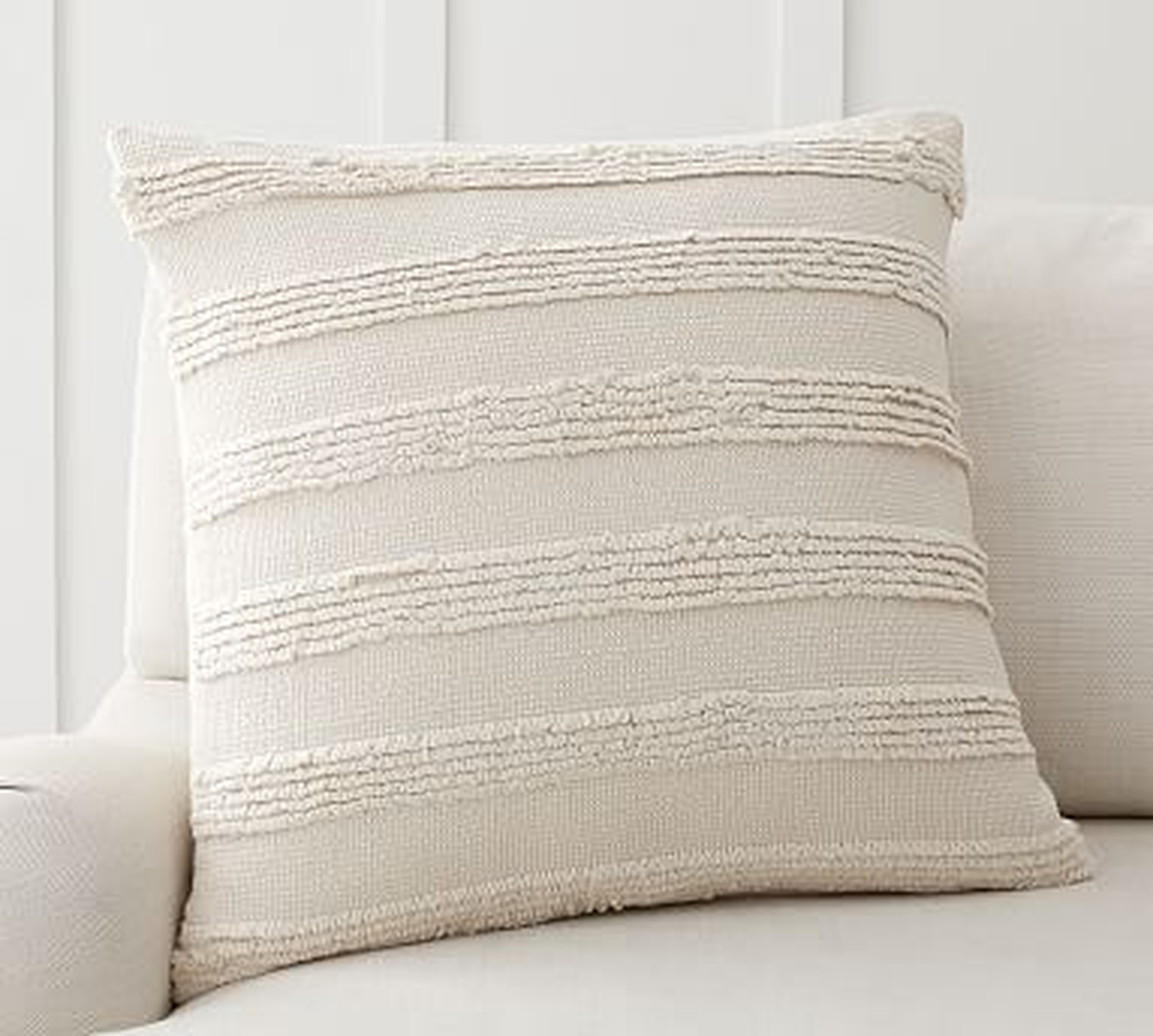 Damia Handwoven Textured Pillow Cover, 22", Ivory Multi - Pottery Barn