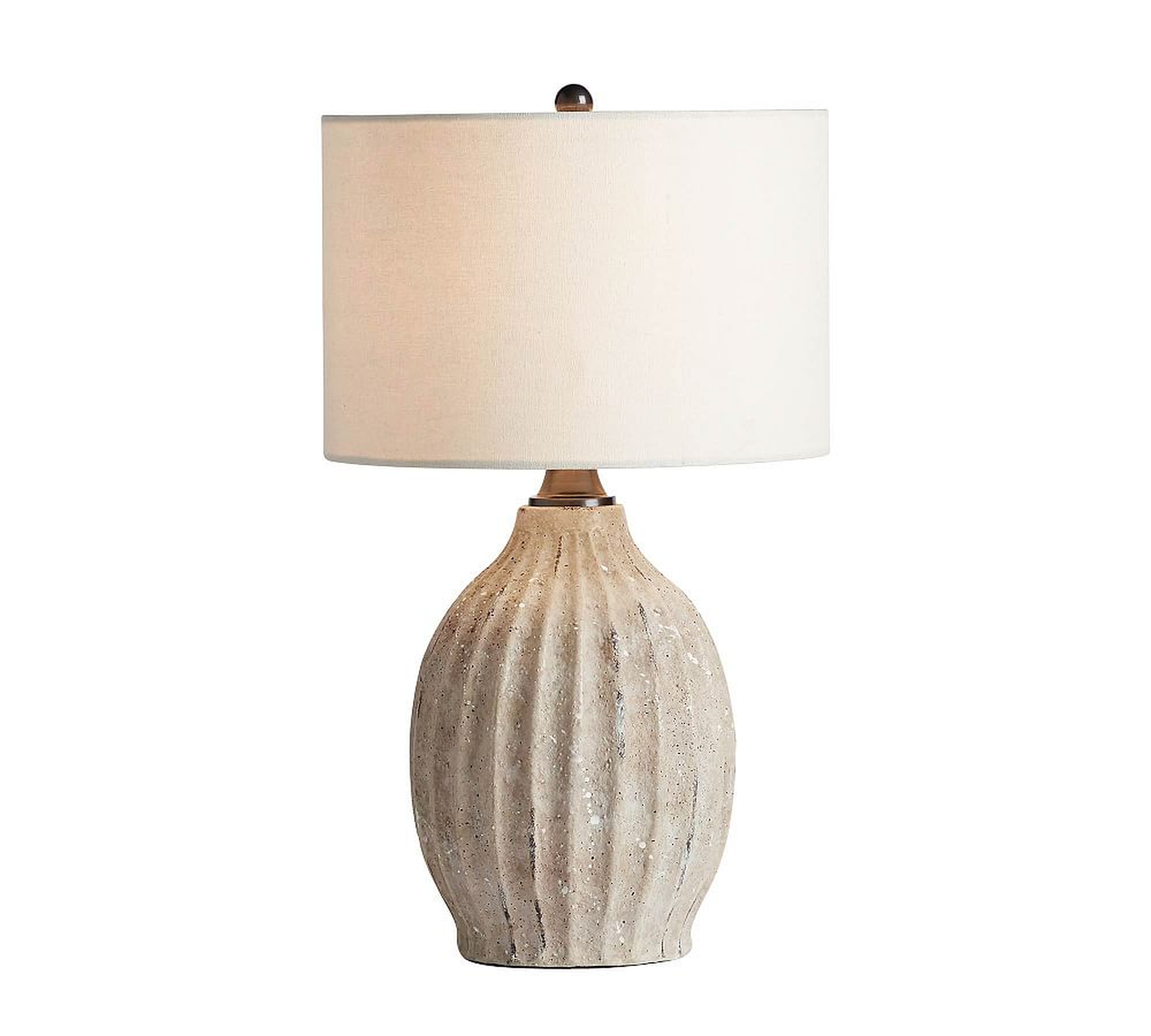 Anders Accent Lamp, Rustic White Base With Small Gallery Straight Sided Shade, 21", White - Pottery Barn