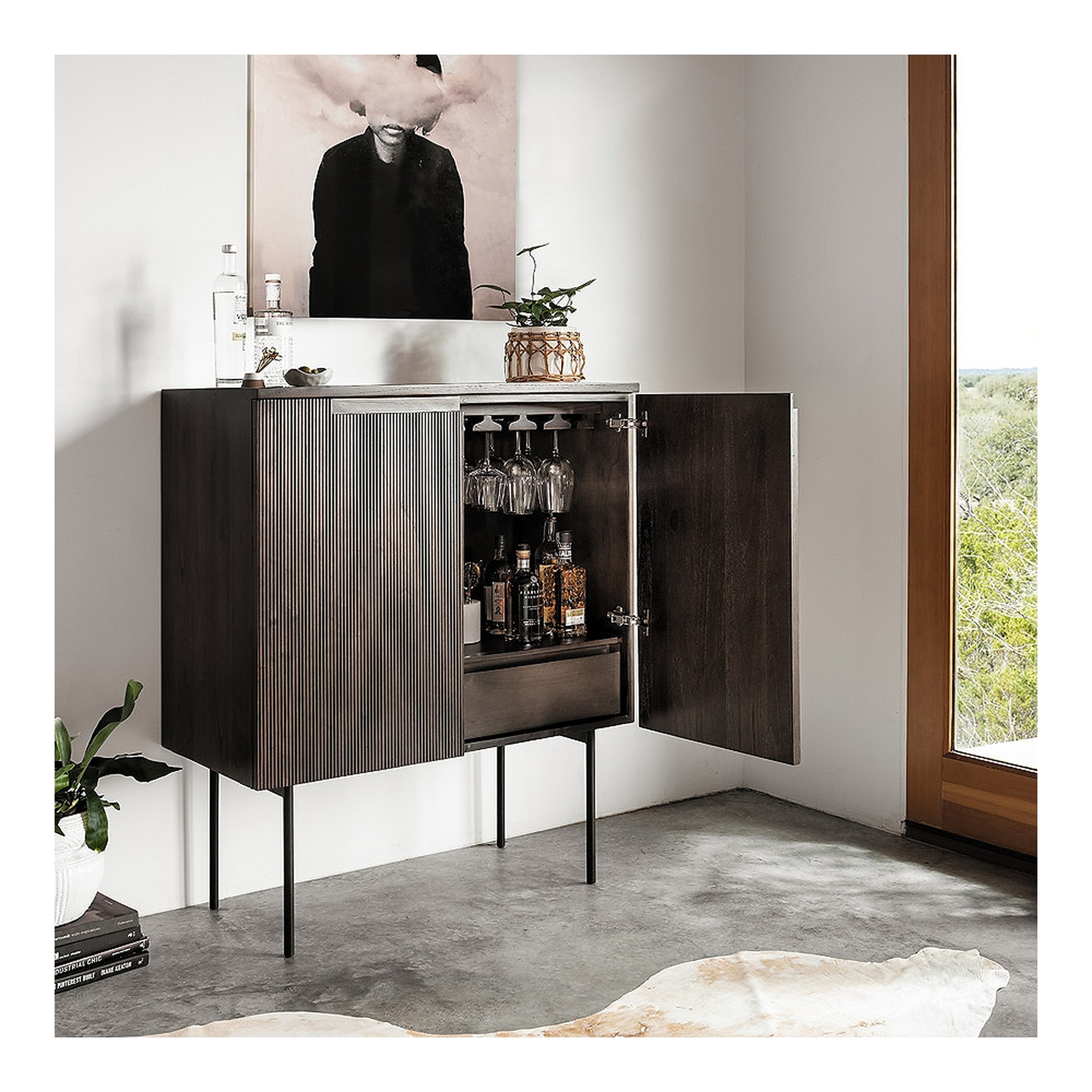 Morrison 40" Wide Warm Natural Mindi 2-Door Bar Cabinet - Style # 89C50 - Lamps Plus