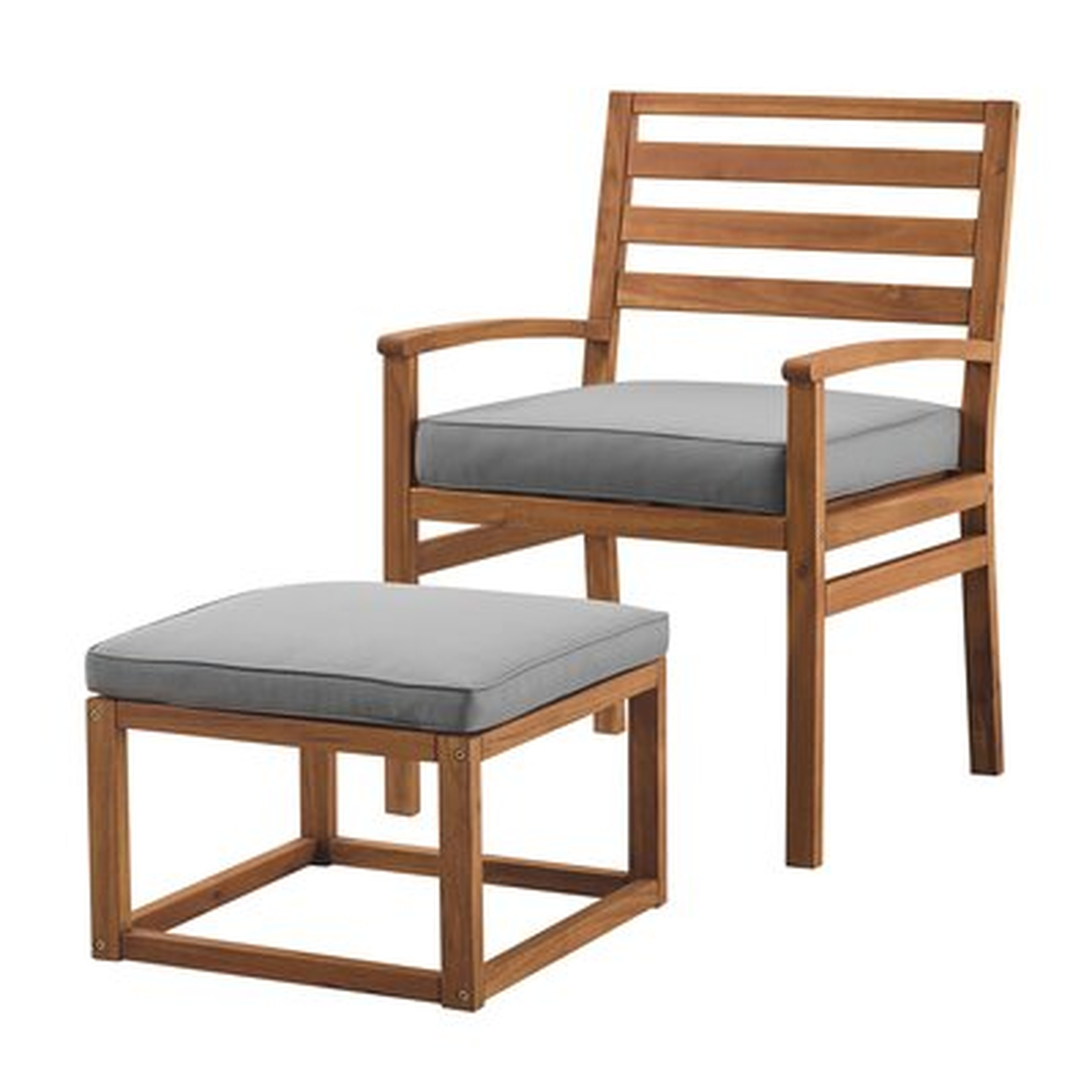 Lyall Patio Chair with Cushions and Ottoman - AllModern