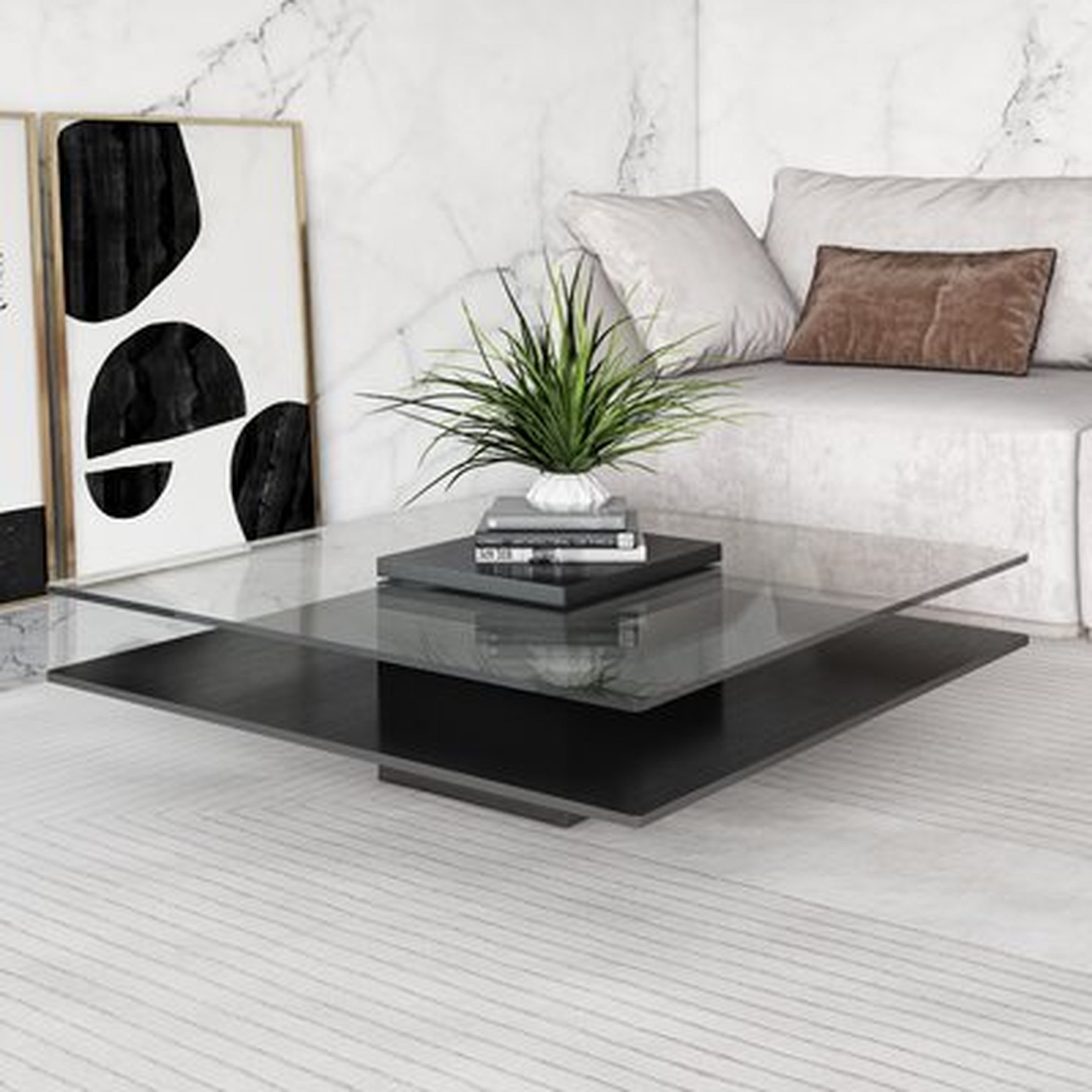Belafonte Pedestal Coffee Table with Storage - Wayfair