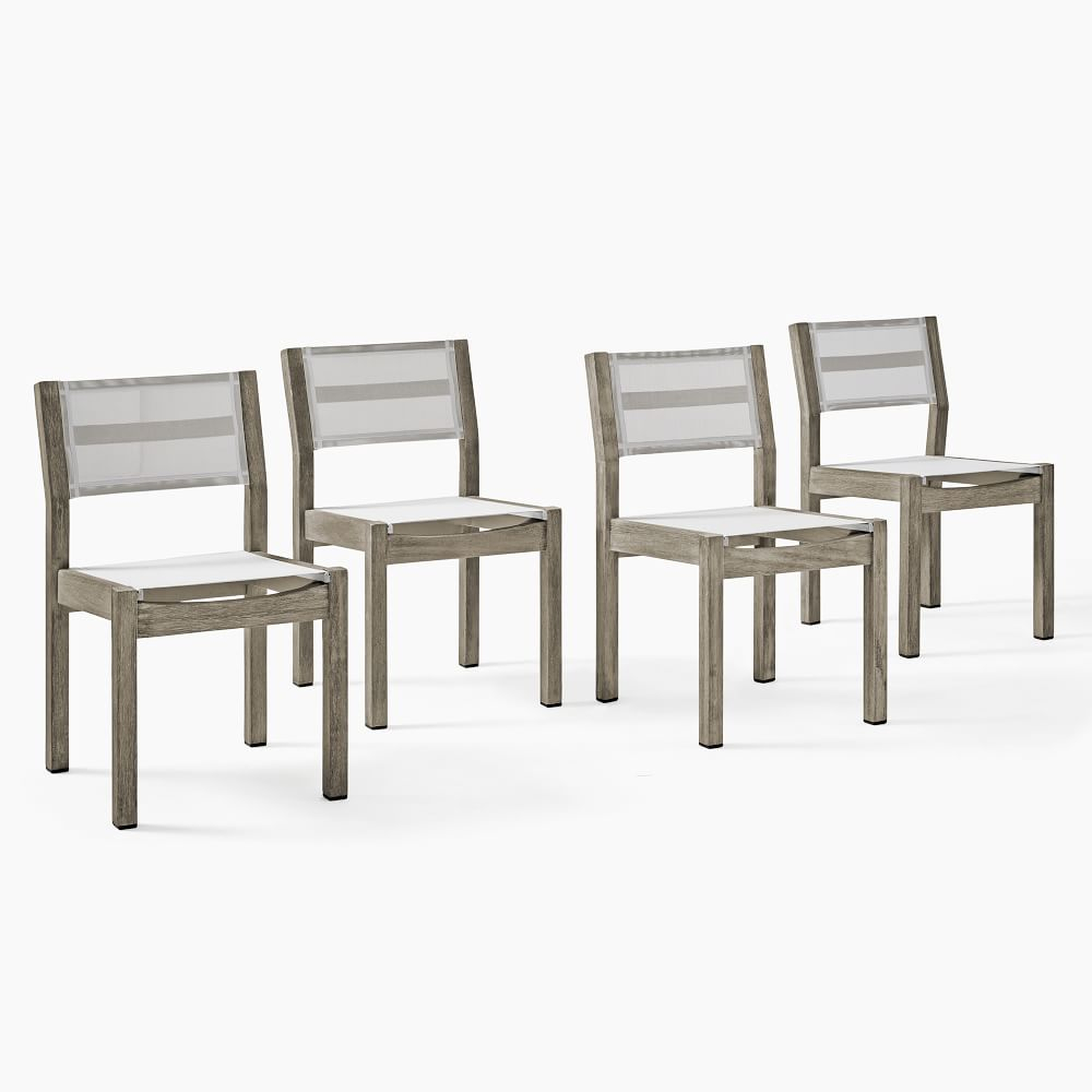 Portside Textiline Dining Chair, Set of 4, Weathered Gray - West Elm