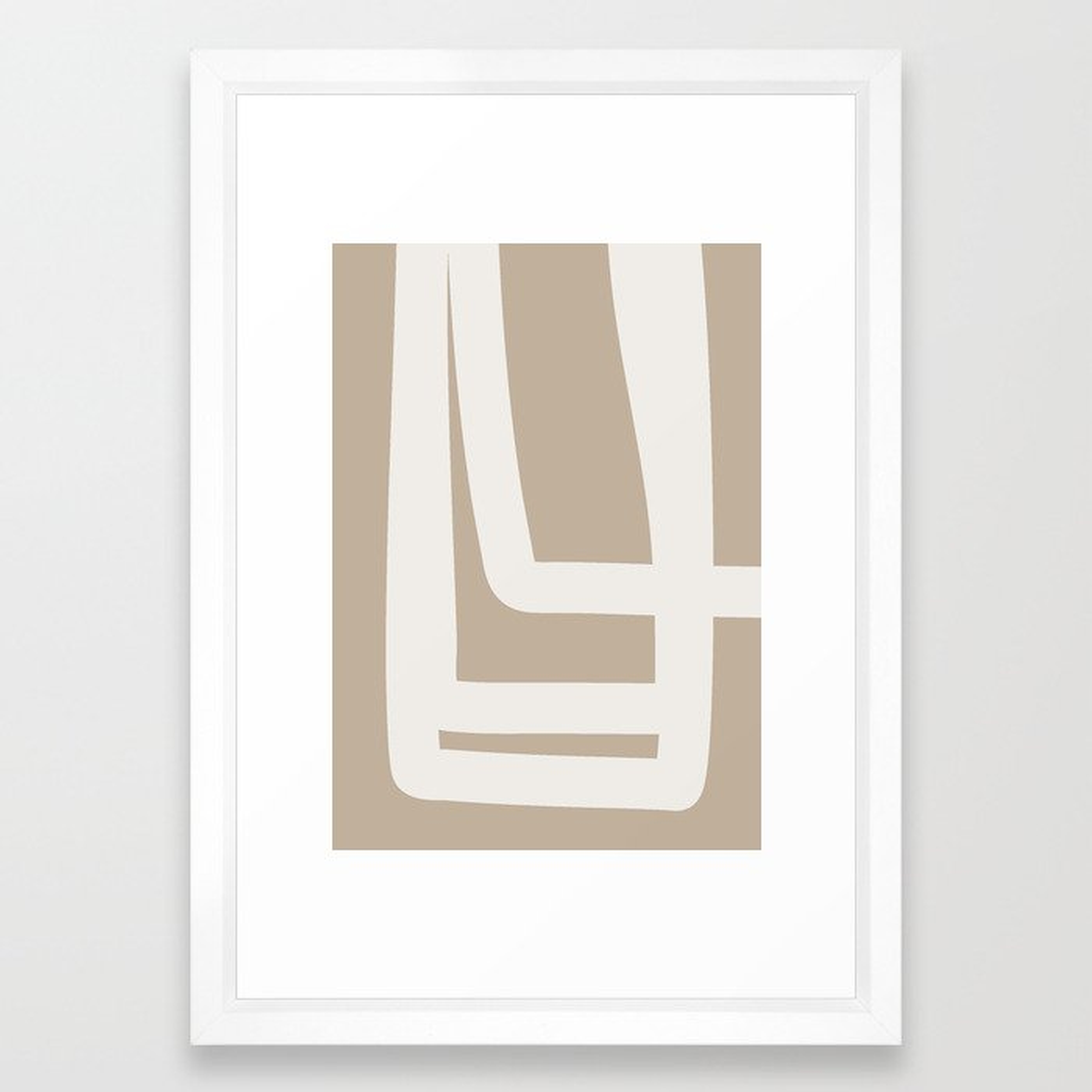 Neutral Abstract 5a Framed Art Print by The Old Art Studio - Vector White - SMALL-15x21 - Society6