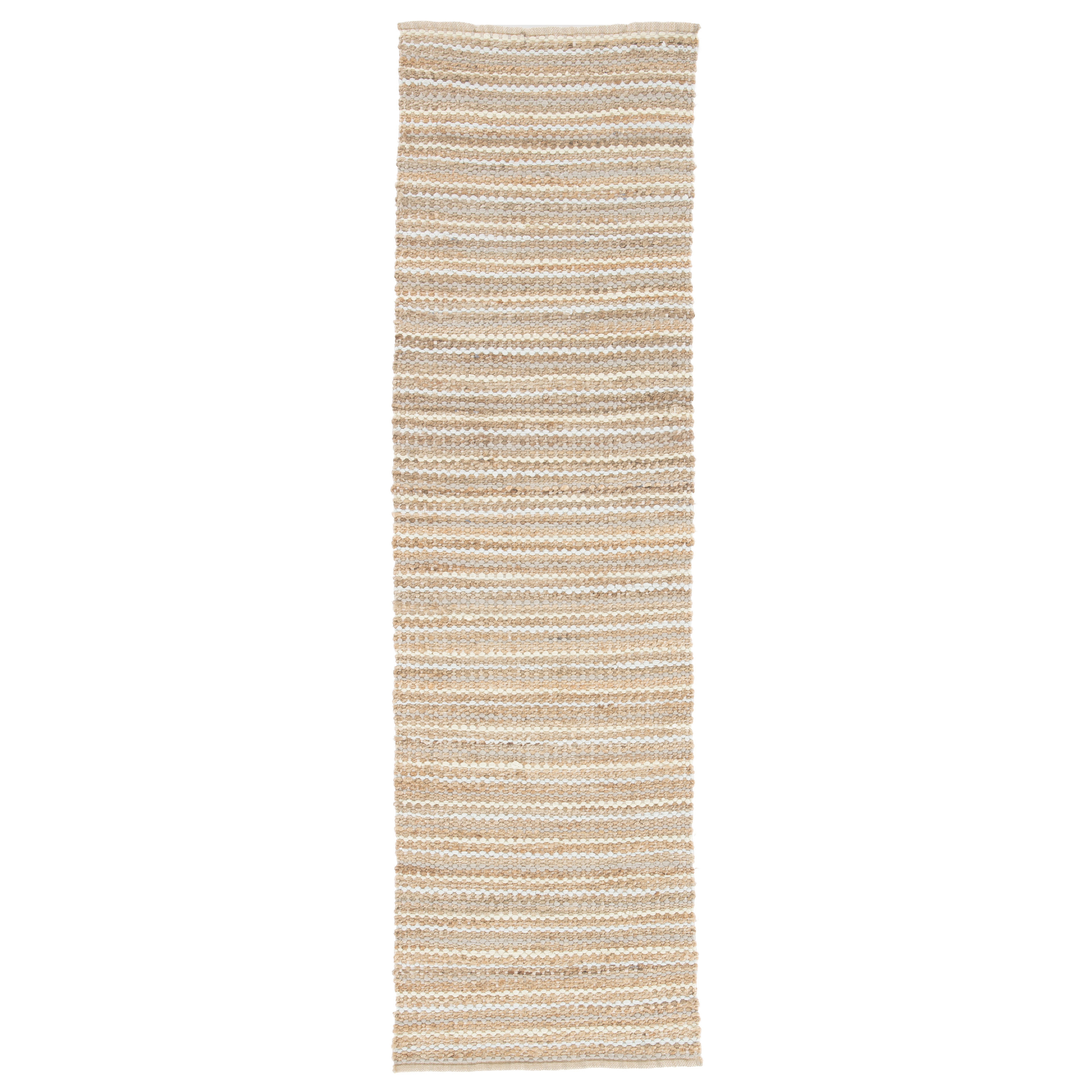 Cornwall Natural Stripe Beige/ Blue Runner Rug (2'6" X 9') - Collective Weavers