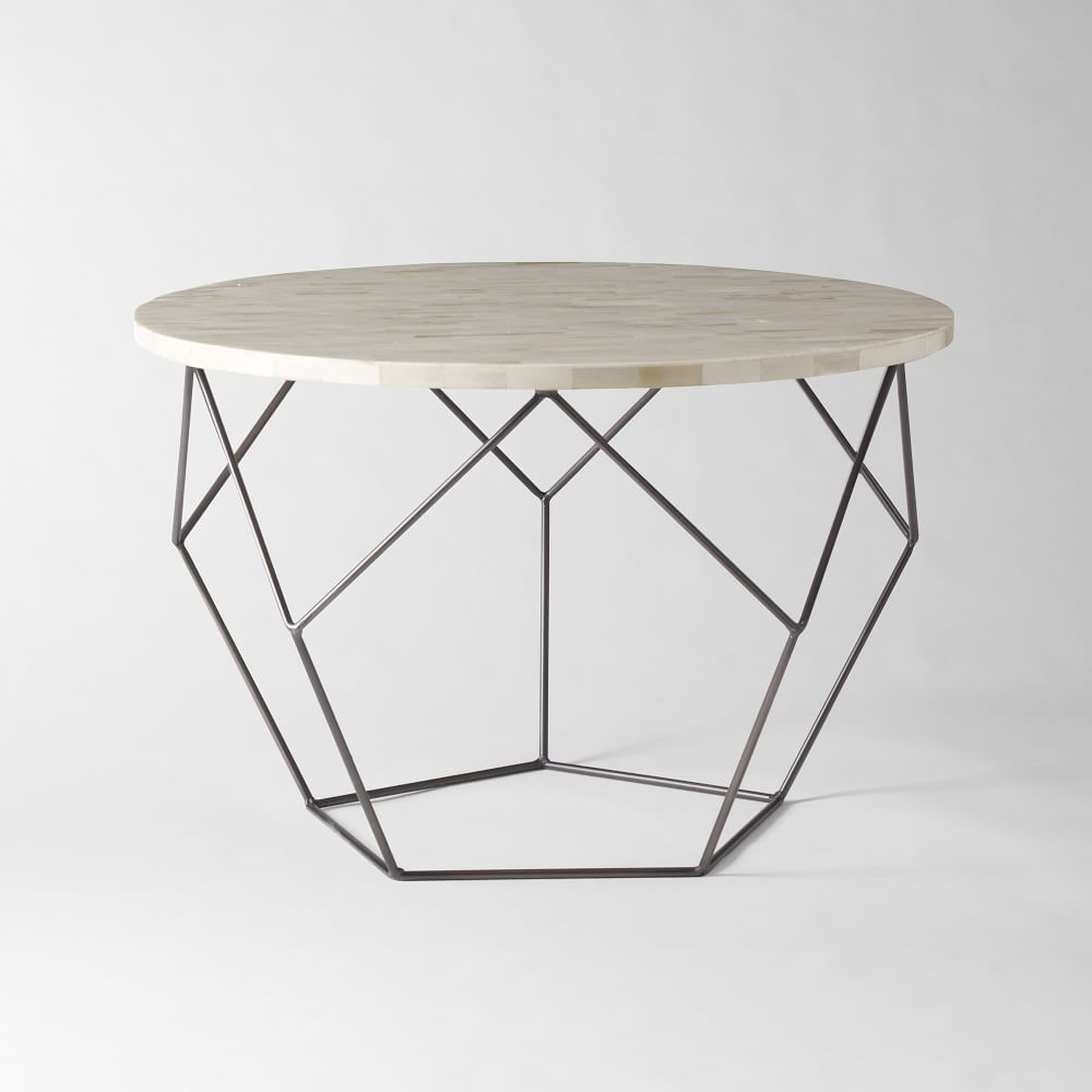 Origami 28" Coffee Table, Bone, Gunmetal - West Elm
