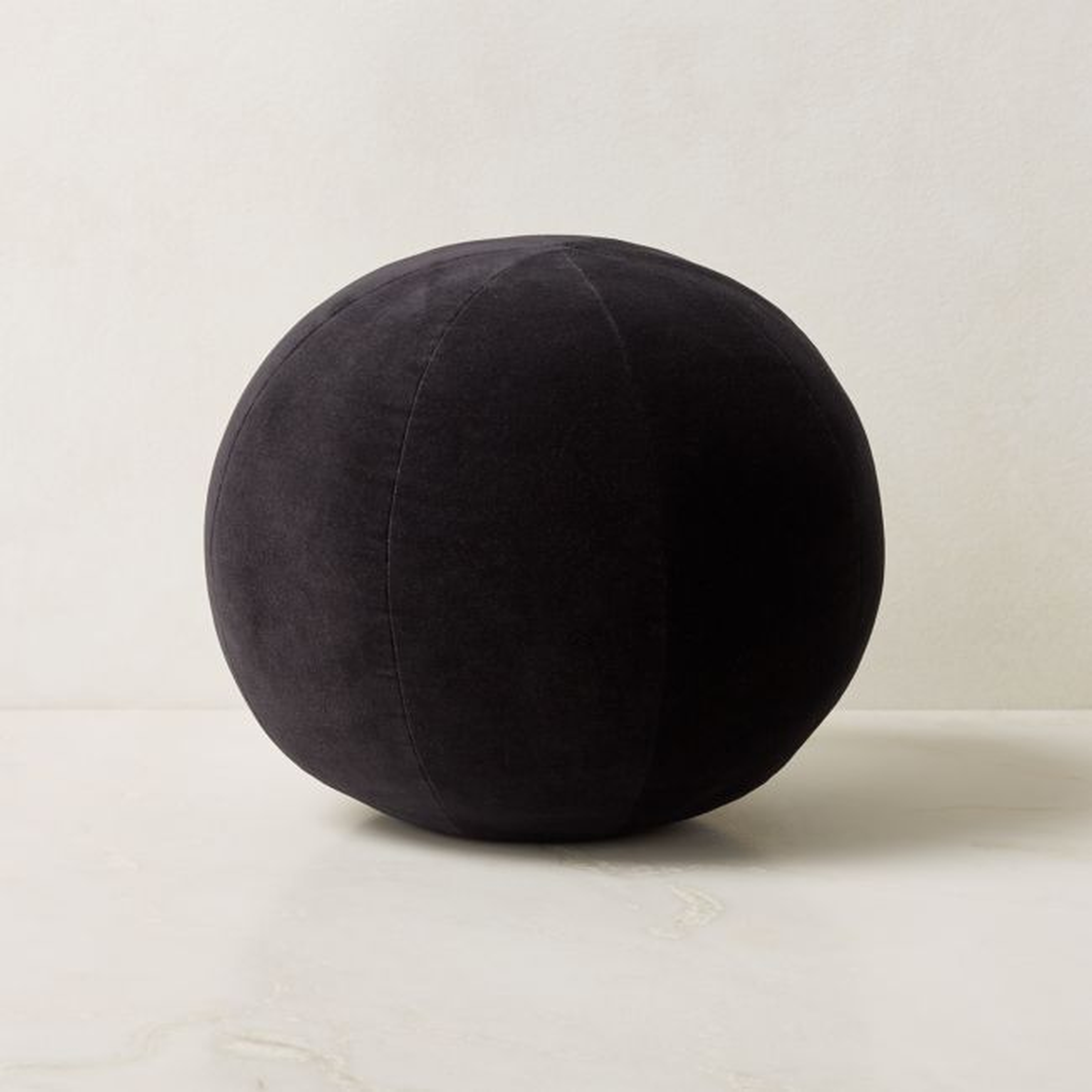 Terre Black Velvet Sphere Throw Pillow 12" - CB2