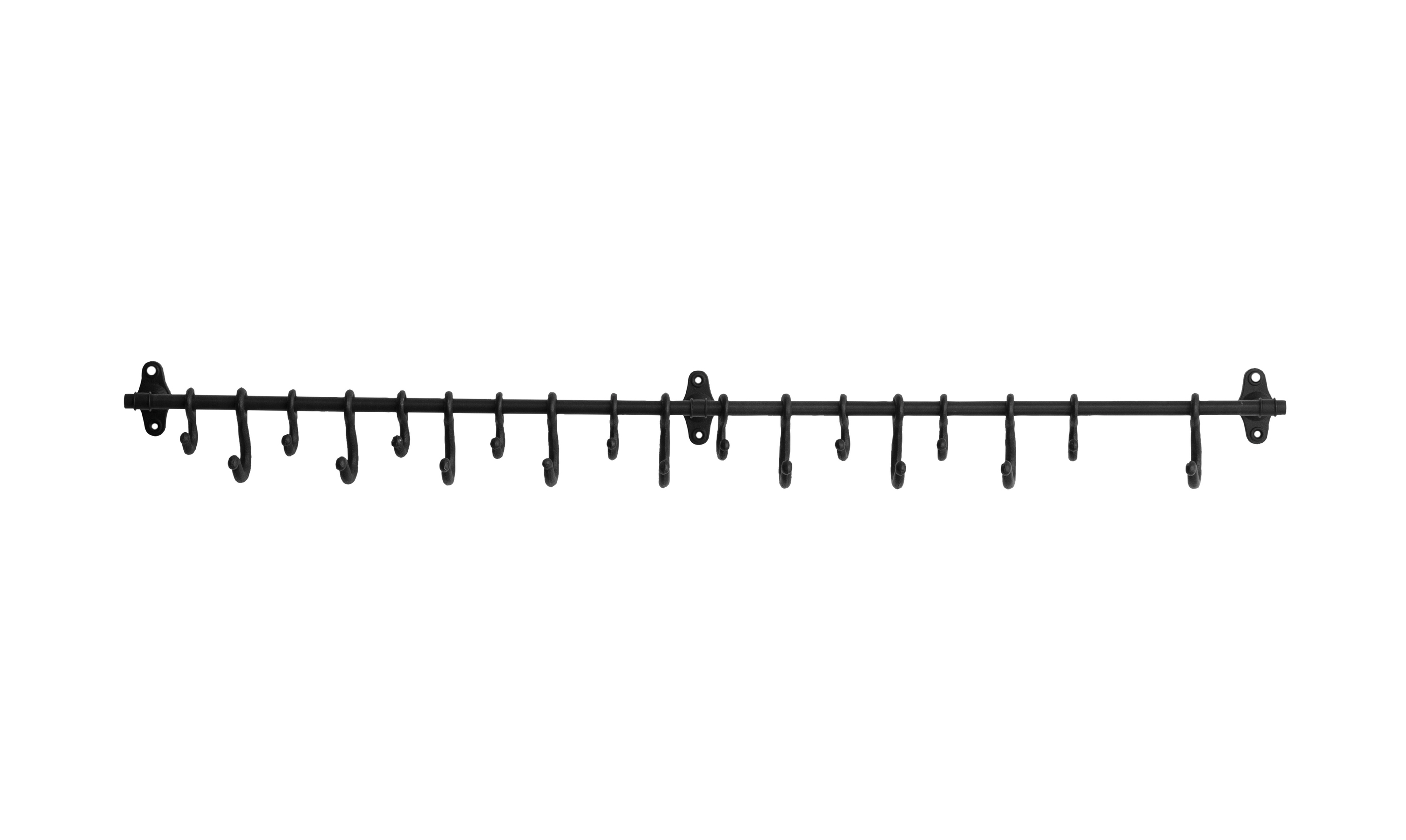 Decorative Forged Metal Wall Rod with 18 Hooks - Nomad Home