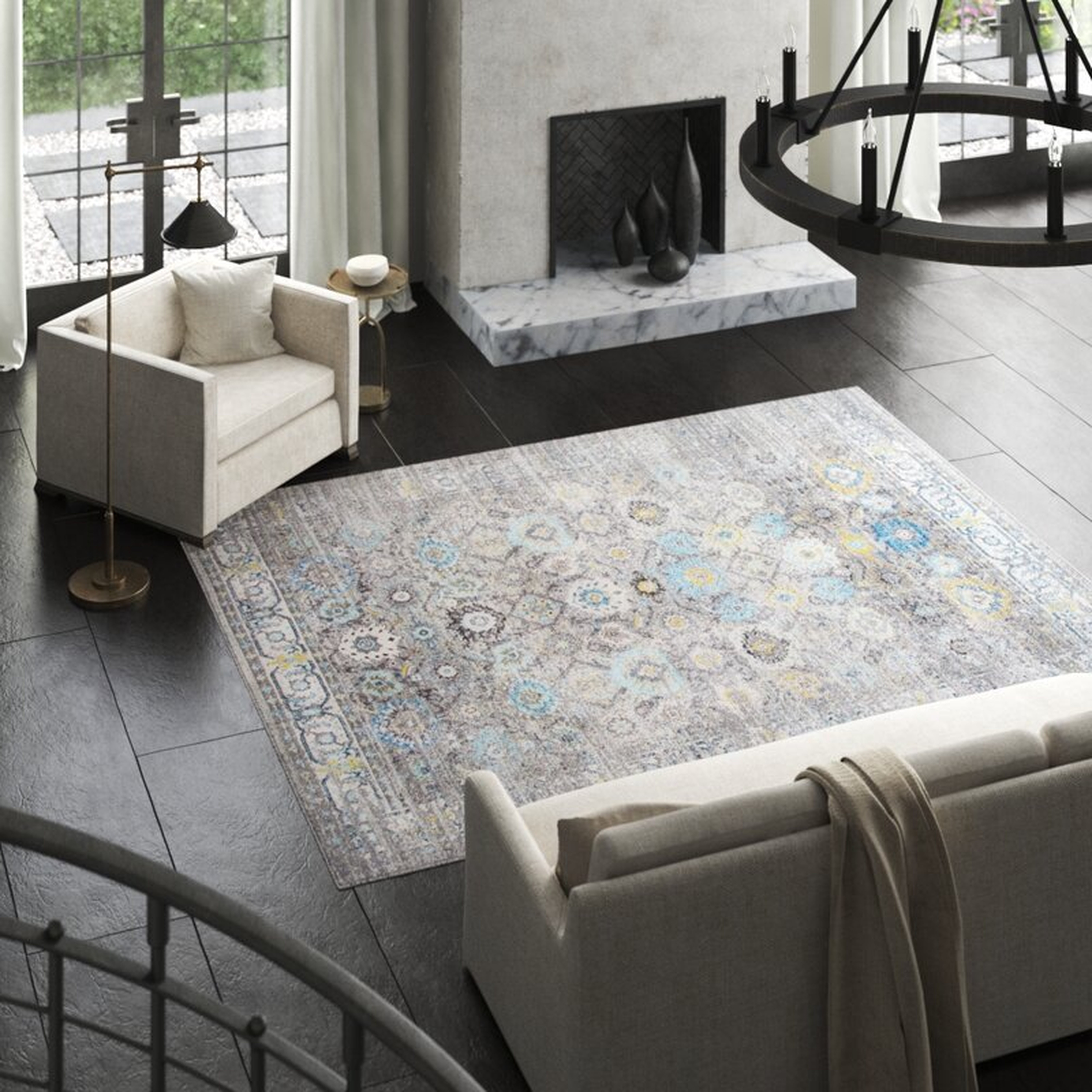 Pasargad Chelsea Gray Area Rug Rug Size: Rectangle 8' x 10' - Perigold