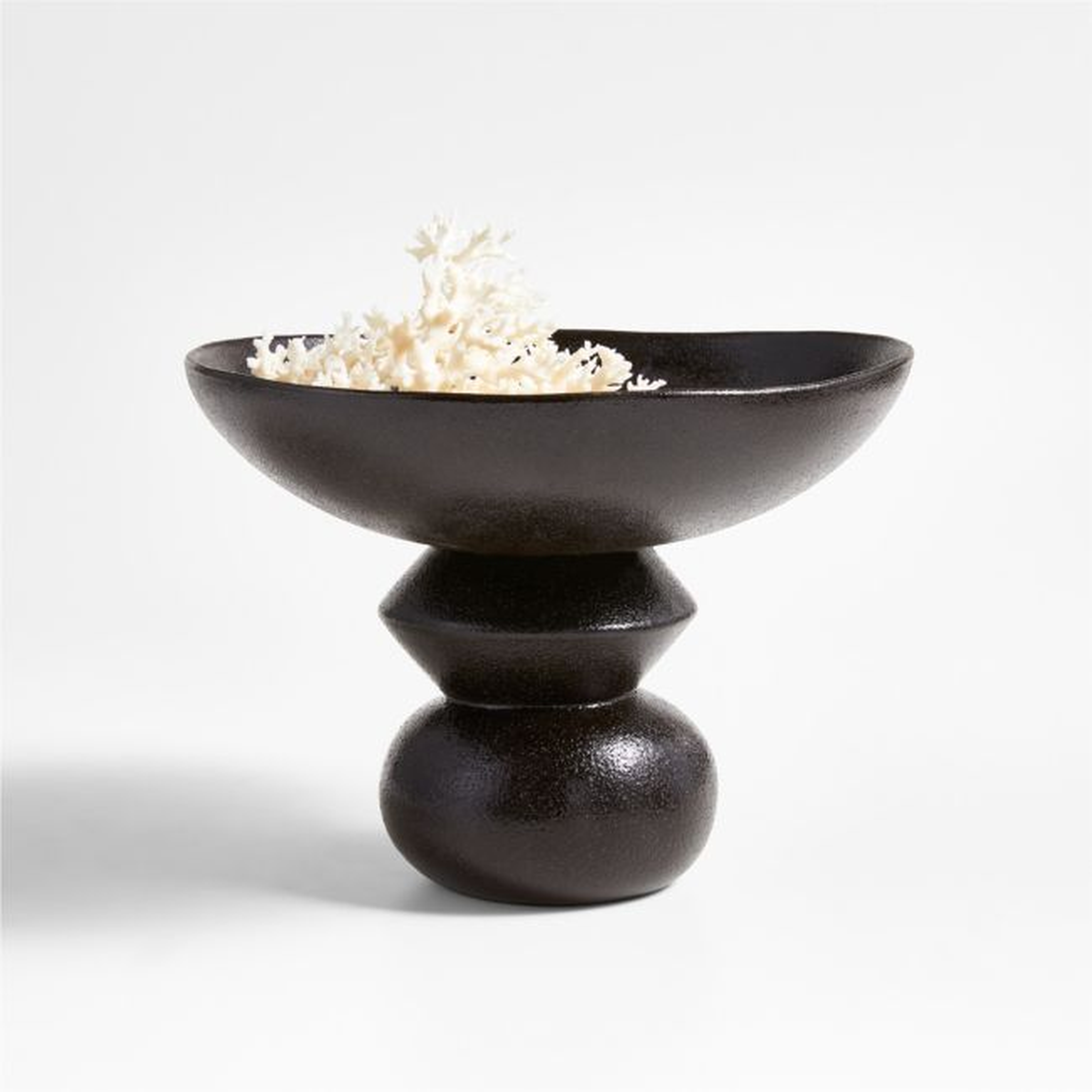 Ashanti Black Ceramic Decorative Pedestal Bowl by Eric Adjepong - Crate and Barrel