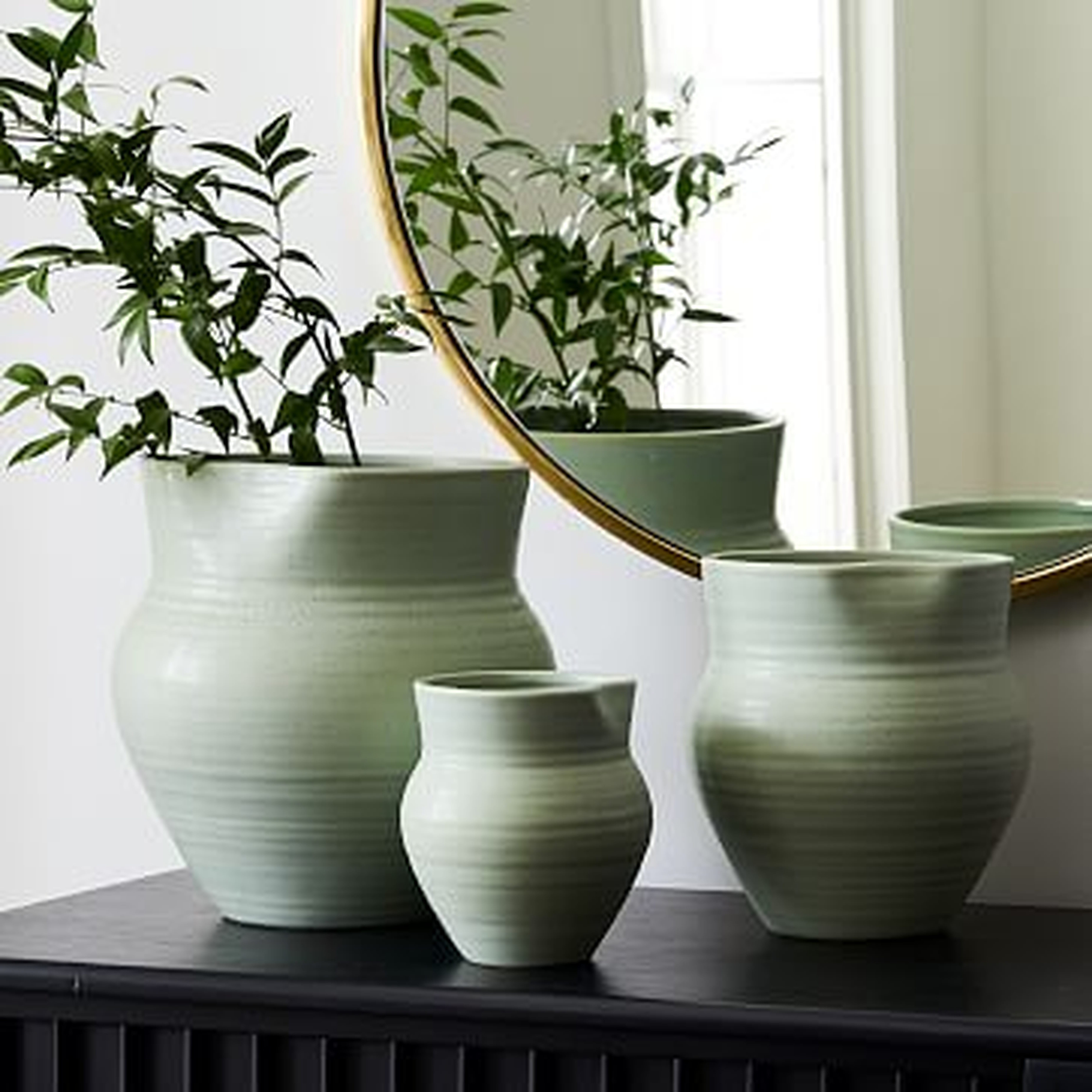 Ceramic Vases, Sage, Set of 3 - West Elm