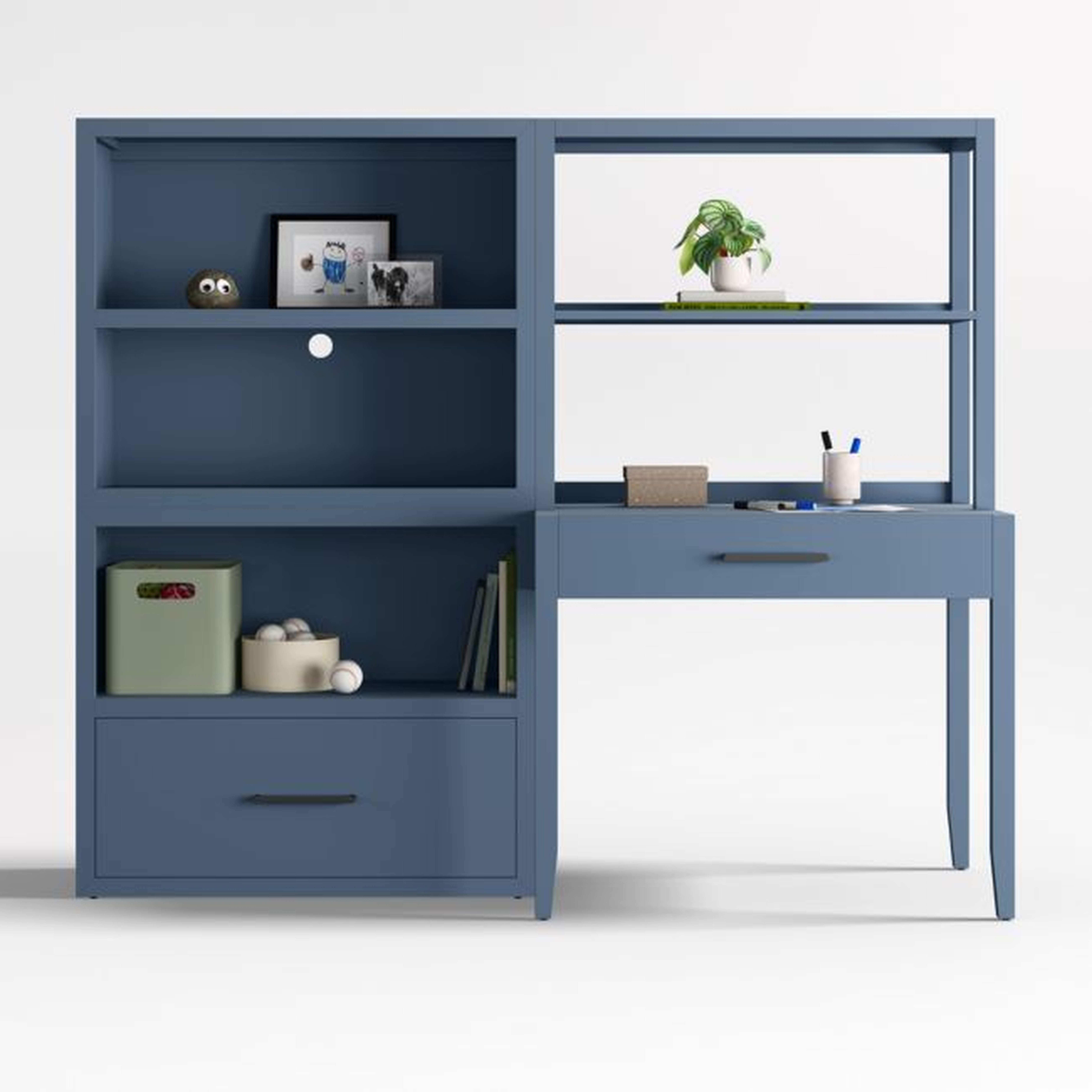 Ever Simple Modular Slate Blue Wood Kids Workspace Suite - Crate & Kids