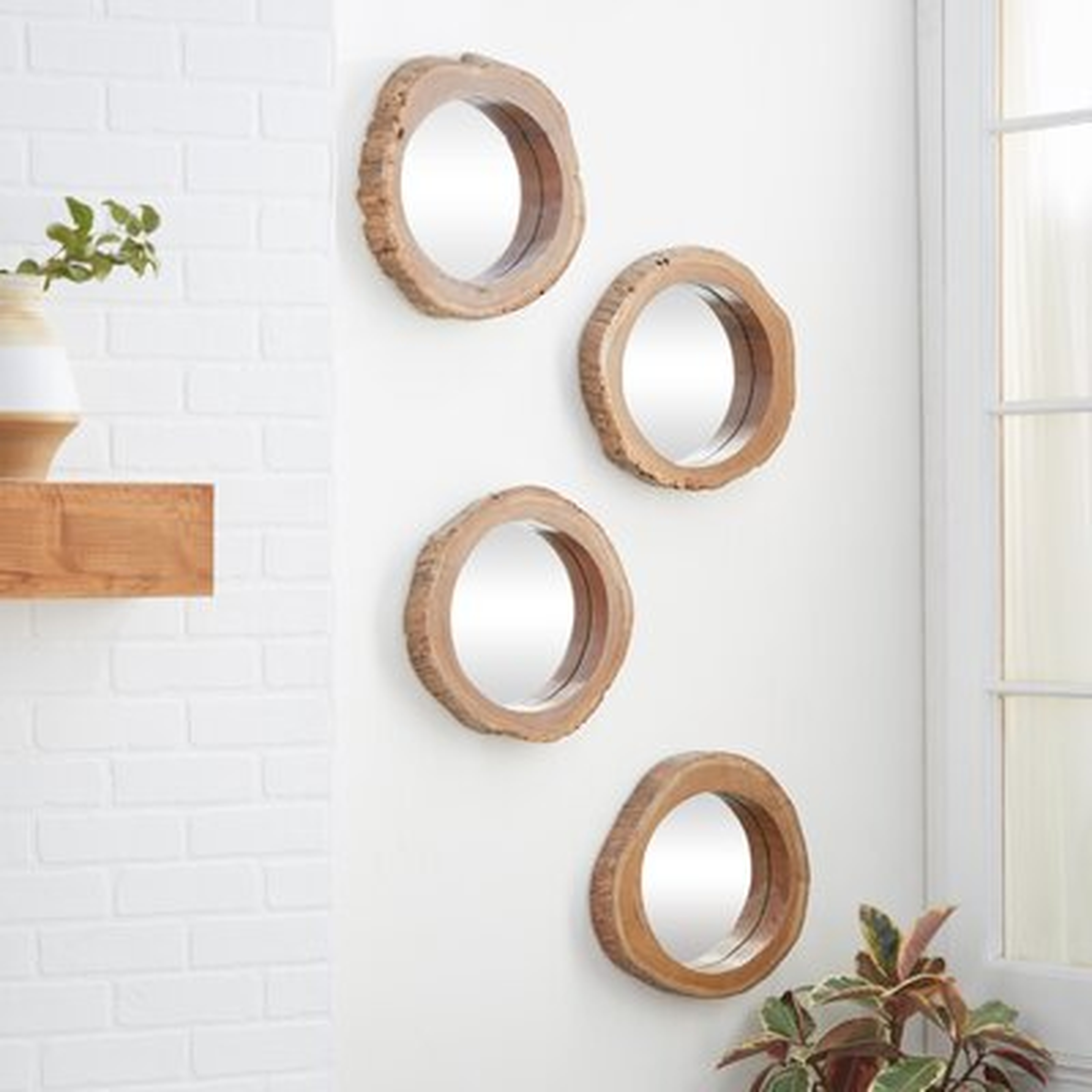 4 Piece Duckworth Teak Wood Mirror Set - Wayfair