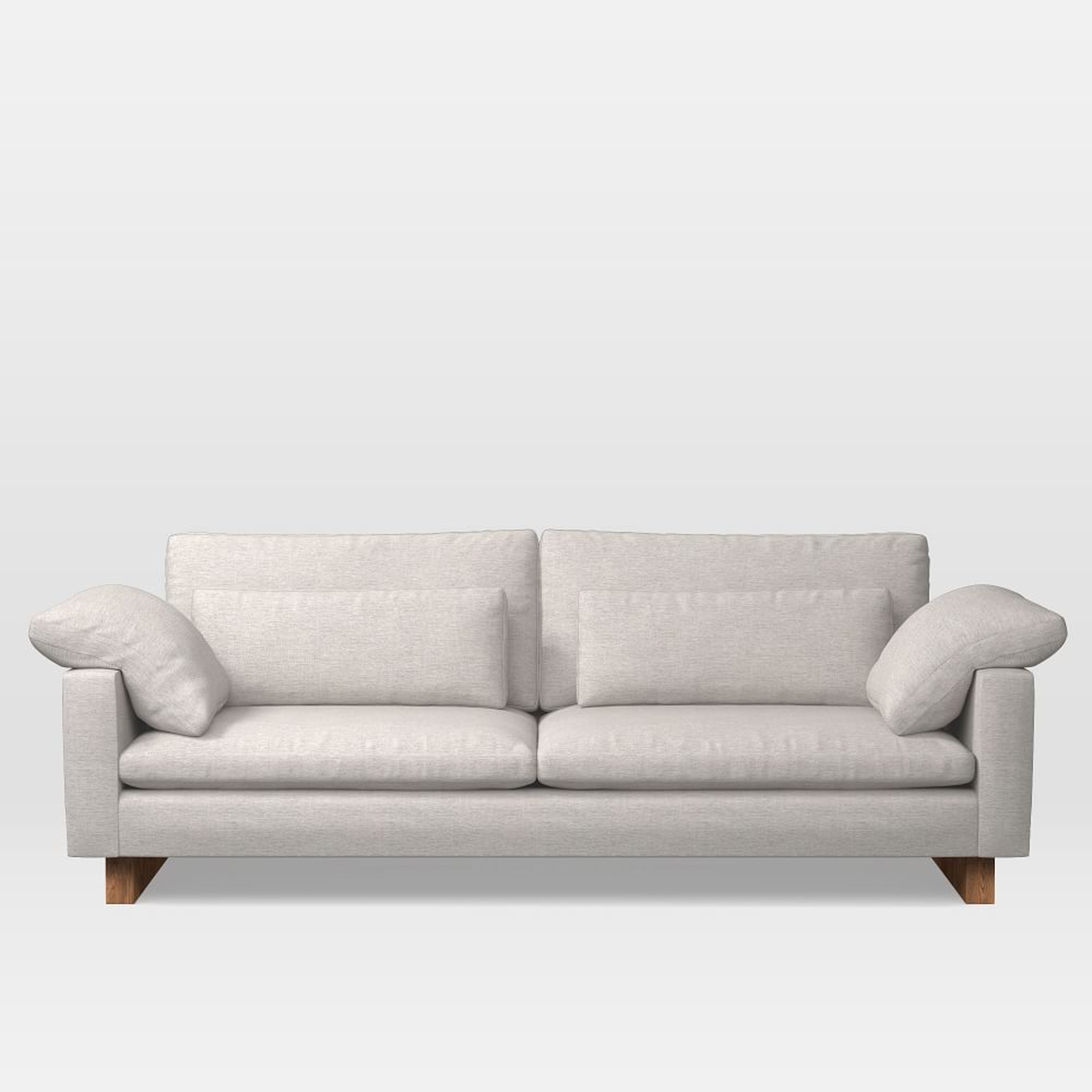Harmony 92" Multi-Seat Sofa, Standard Depth, Twill, Sand, Dark Walnut - West Elm