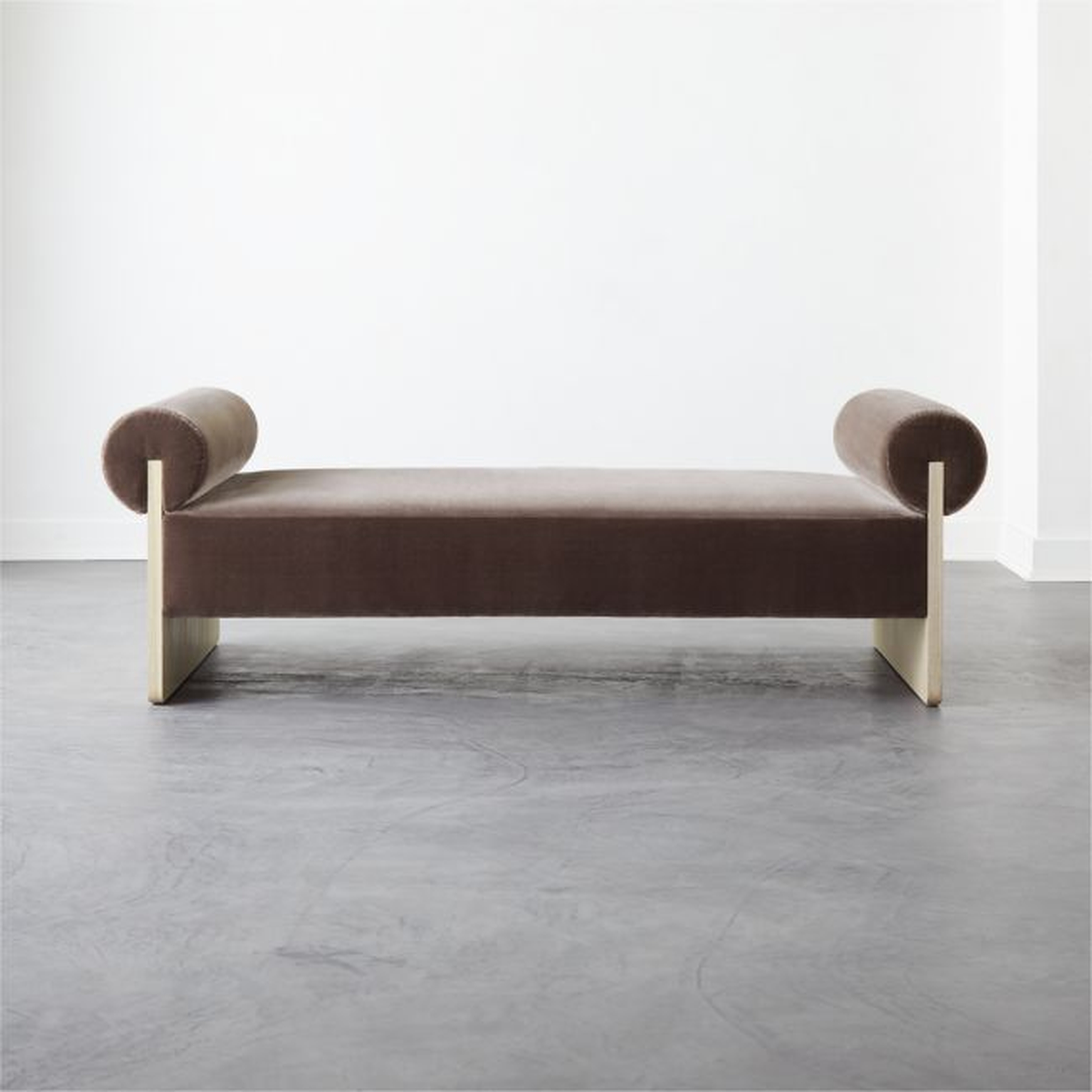 Rulla Coffee Faux Mohair Upholstered Daybed - CB2