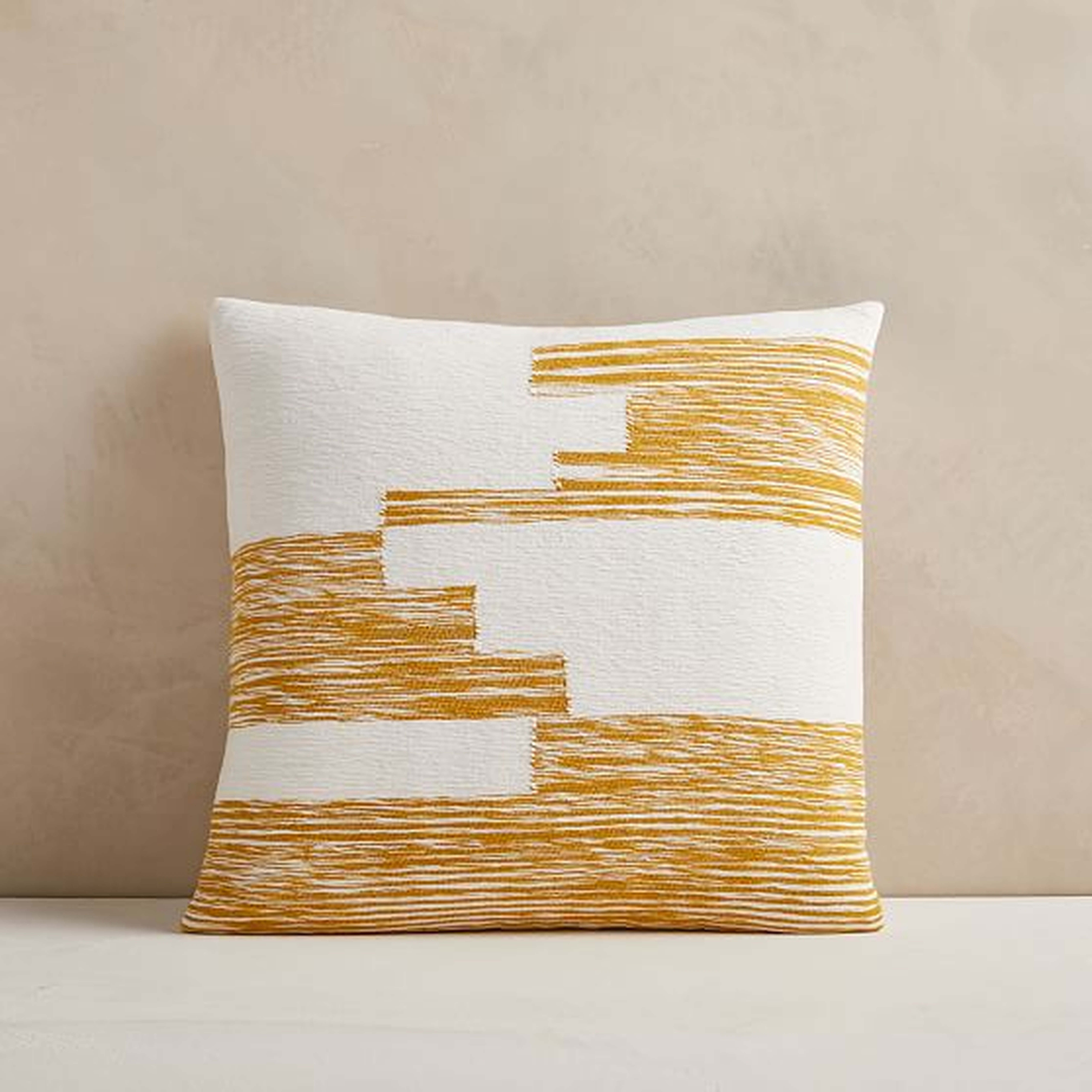 Cotton Variegated Colorblock Pillow Cover, 18" x 18", Dark Horseradish - West Elm