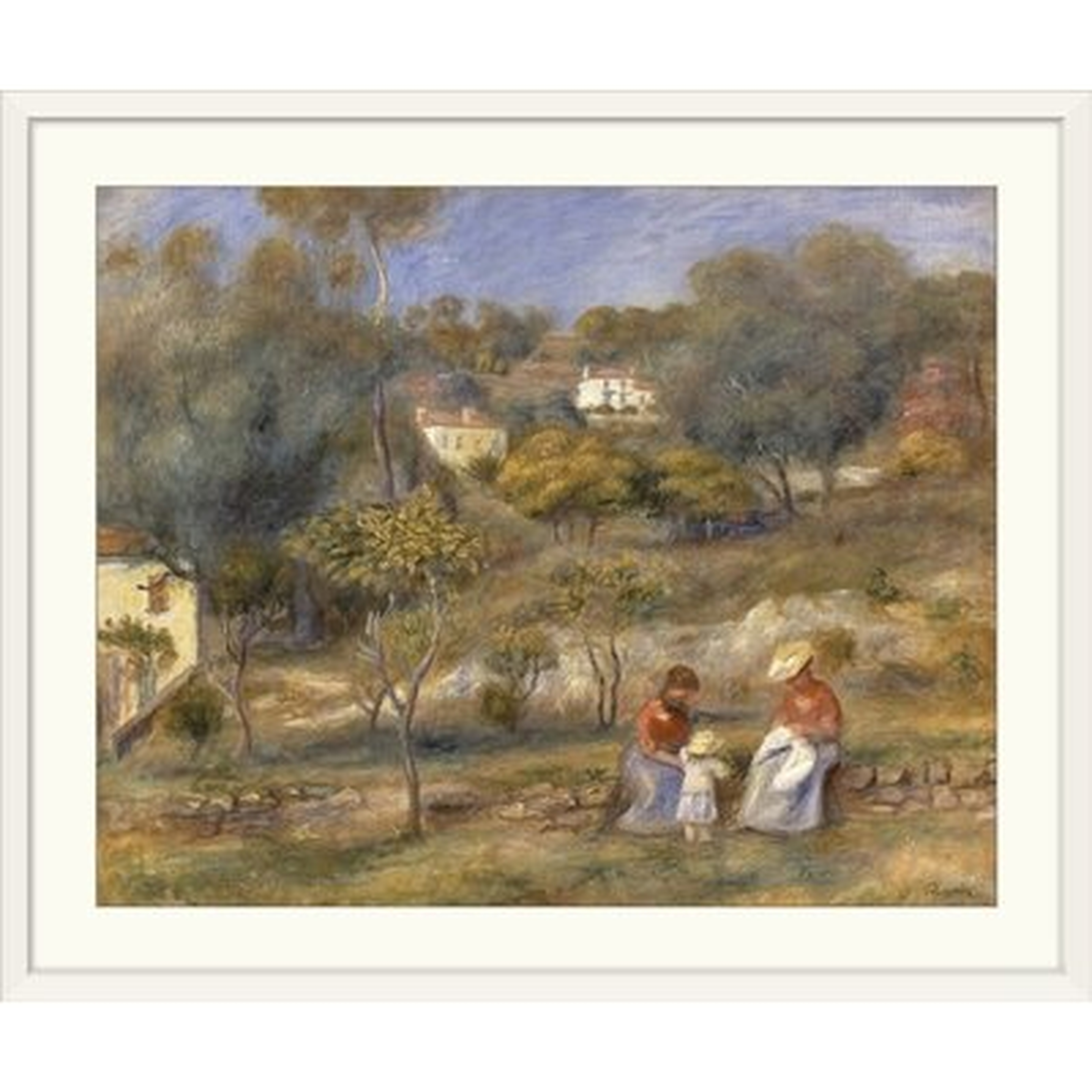 'Two Women and a Child, Impressionist Landscape Painting , 1902' by Pierre-Auguste Renoir Painting Print - Wayfair