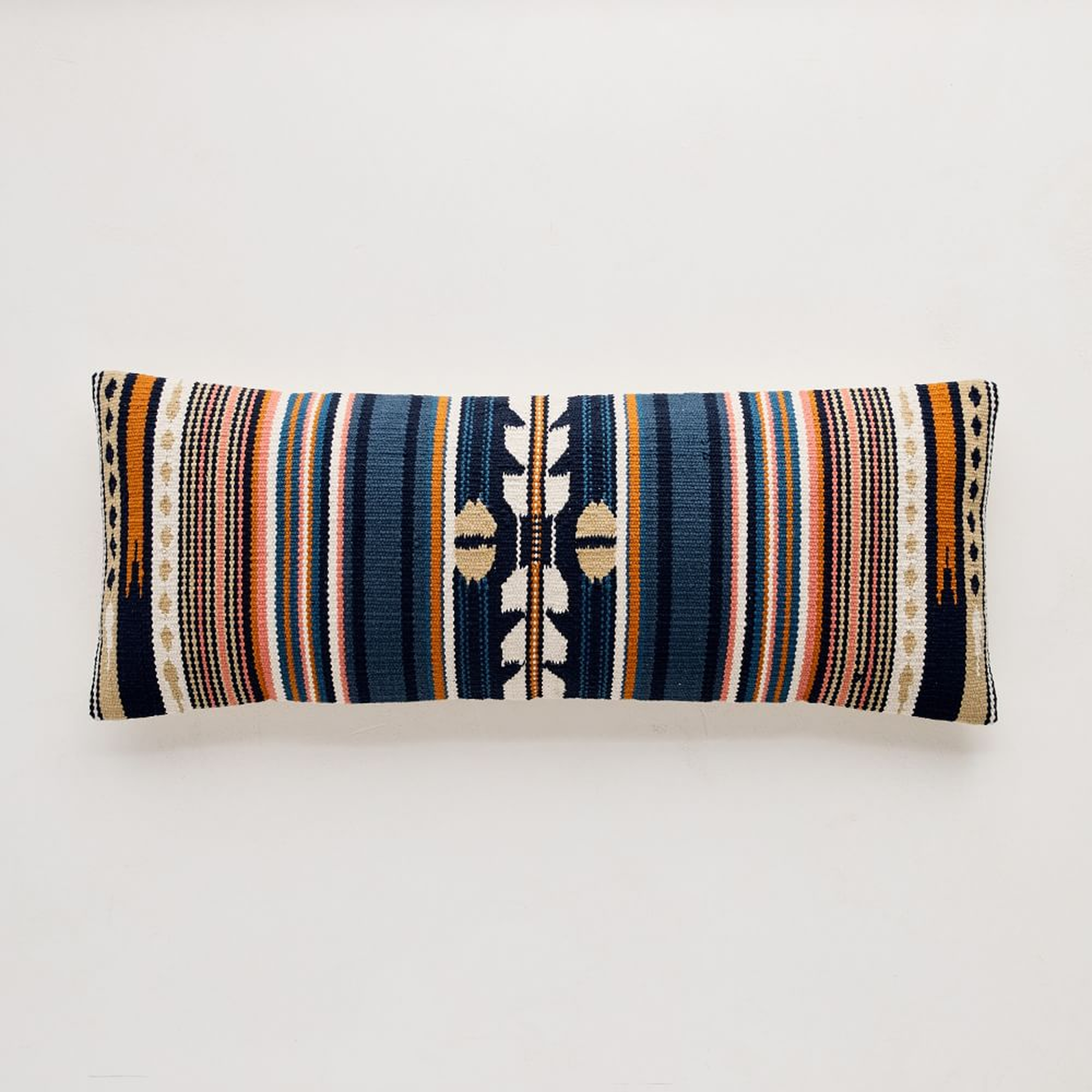 Woven Baja Pillow Cover, 14"x36", Midnight - West Elm