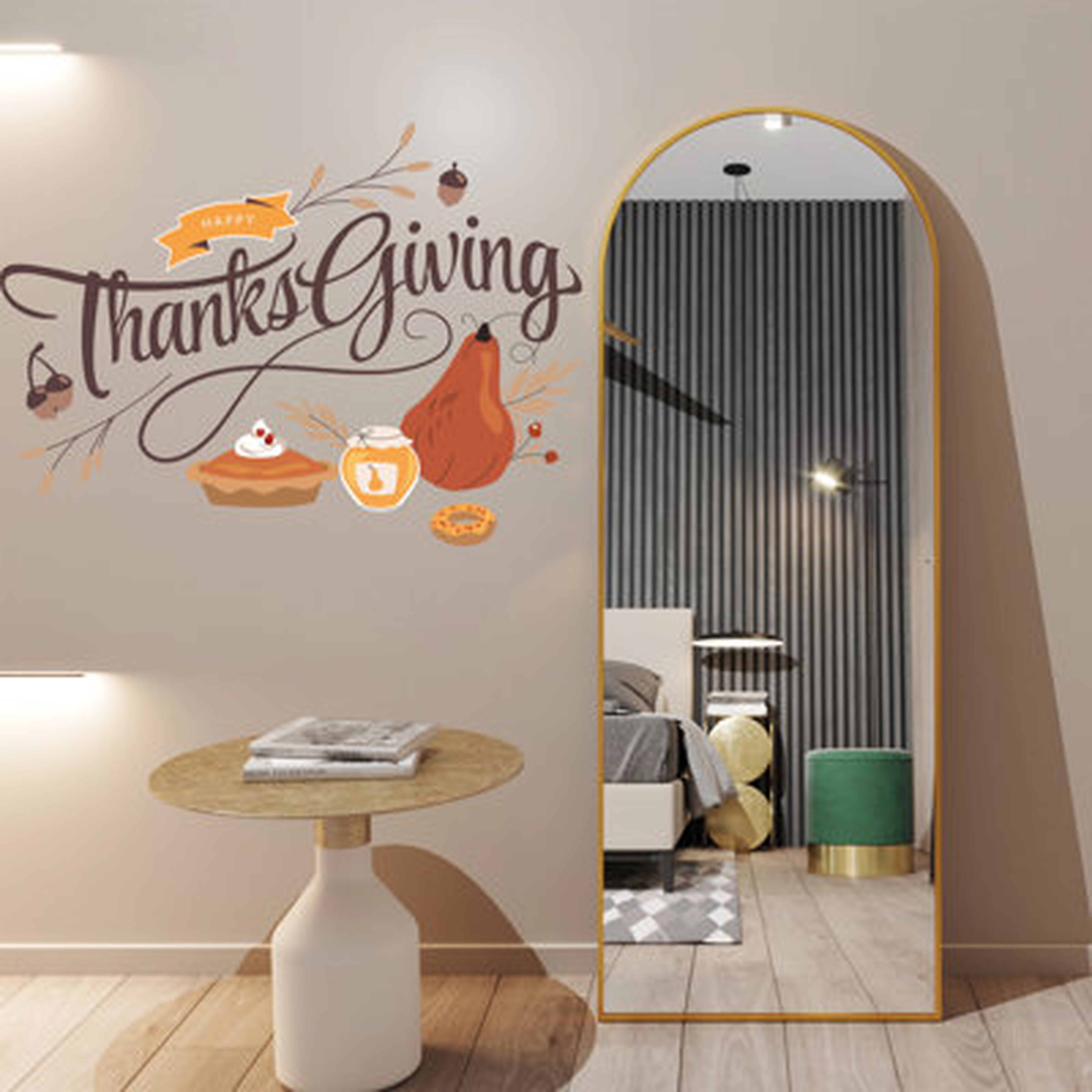 Full Length Mirror Arch Floor Mirror Wall Mirror Hanging Or Leaning Arched-Top Full Body Mirror With Stand For Bedroom, Dressing Room - Wayfair
