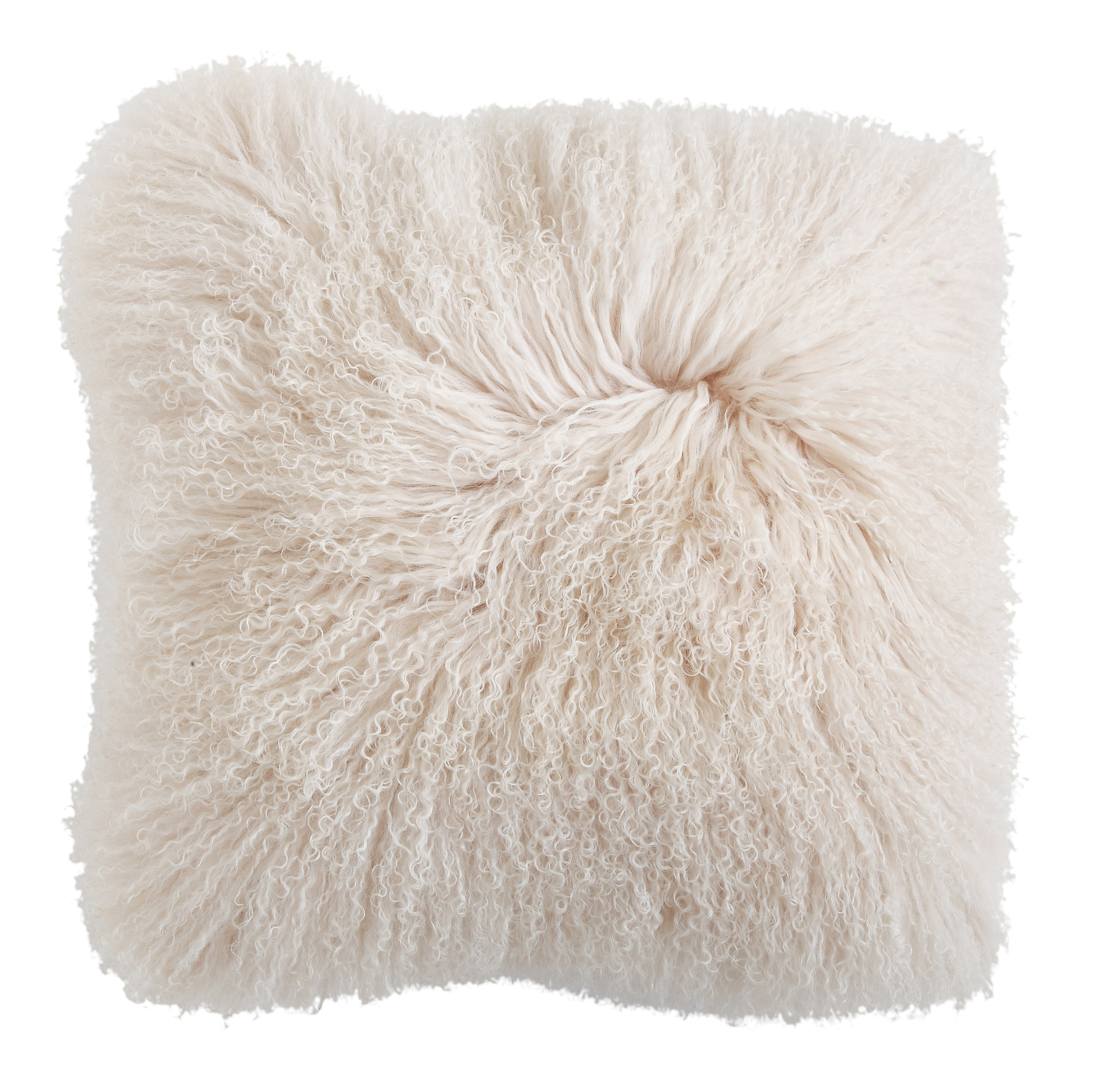 Cream Mongolian Lamb Fur Pillow - Creative Co-Op