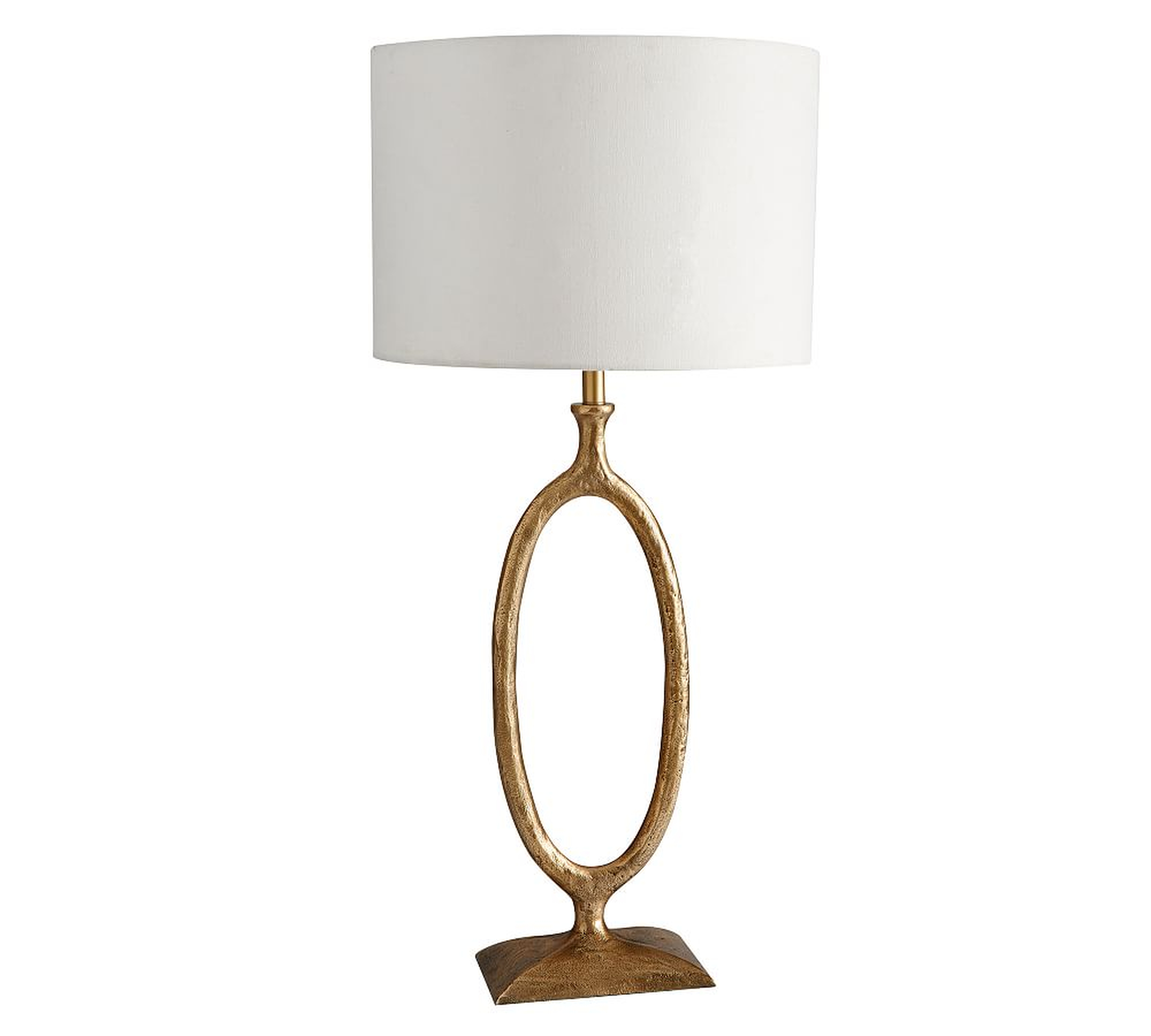 Easton Forged-Iron 23" Table Lamp, Forged Iron Brass, Oval - Pottery Barn