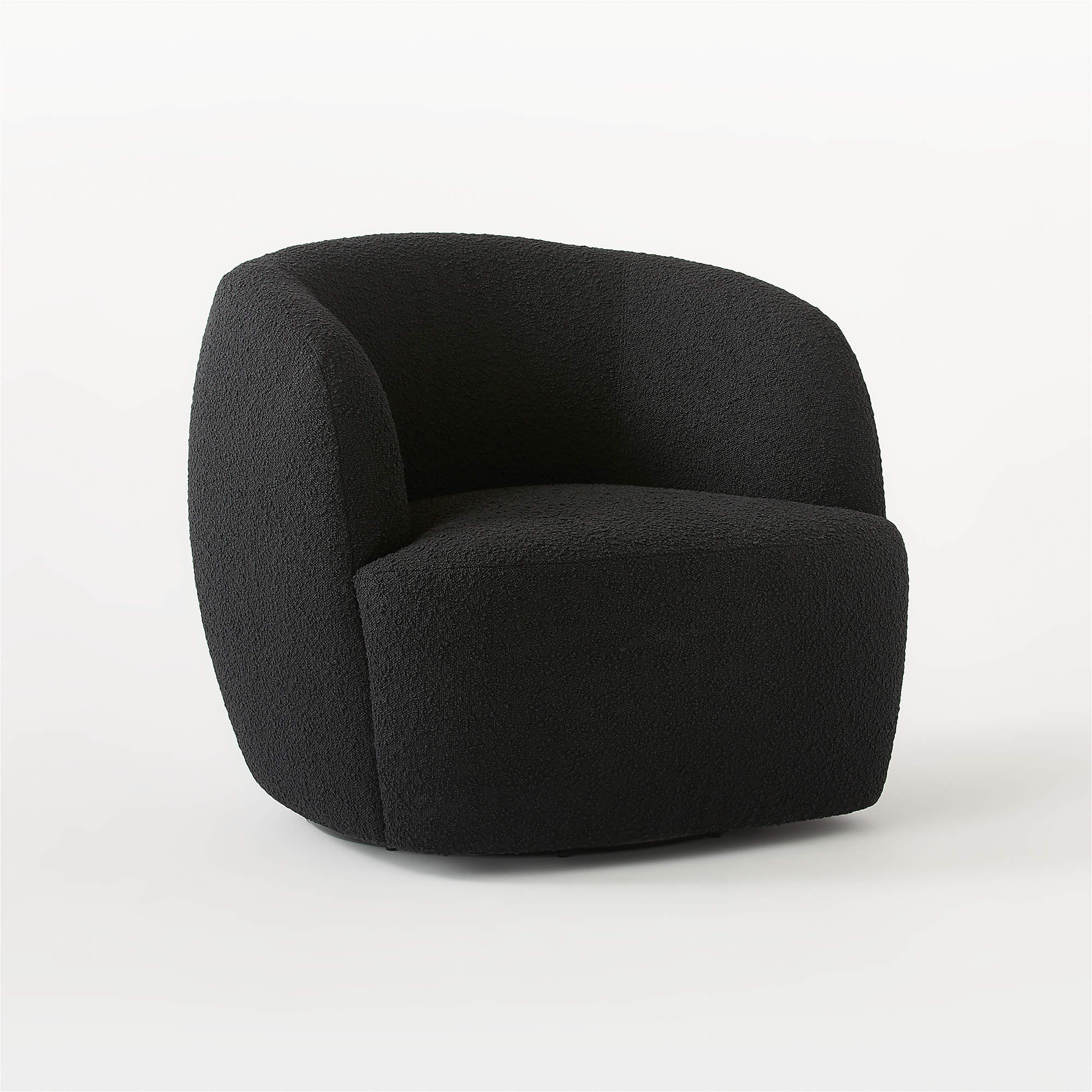 Gwyneth Black Boucle Swivel Chair by Goop - CB2
