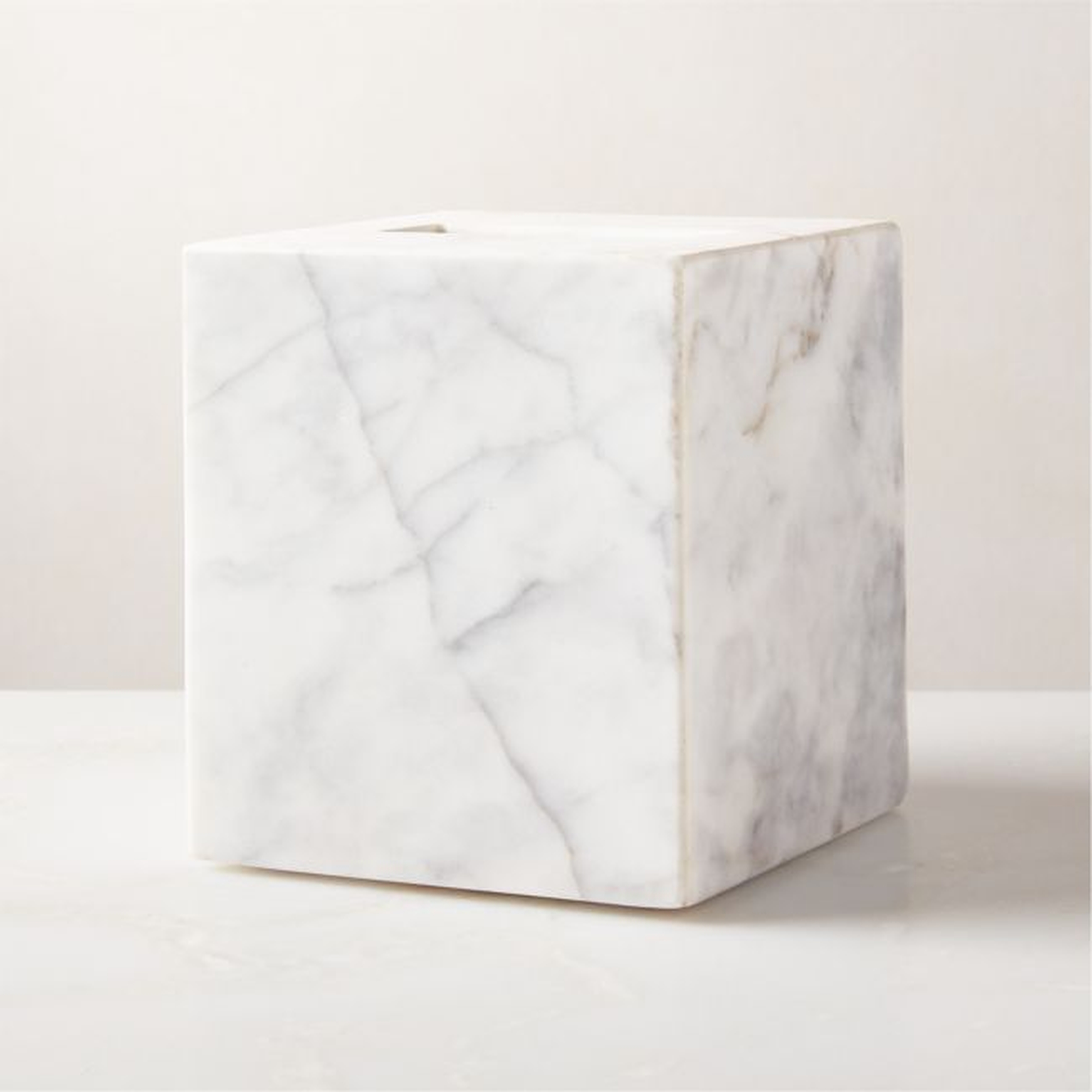Ramsey Polished Arabascato Marble Tissue Box Cover - CB2