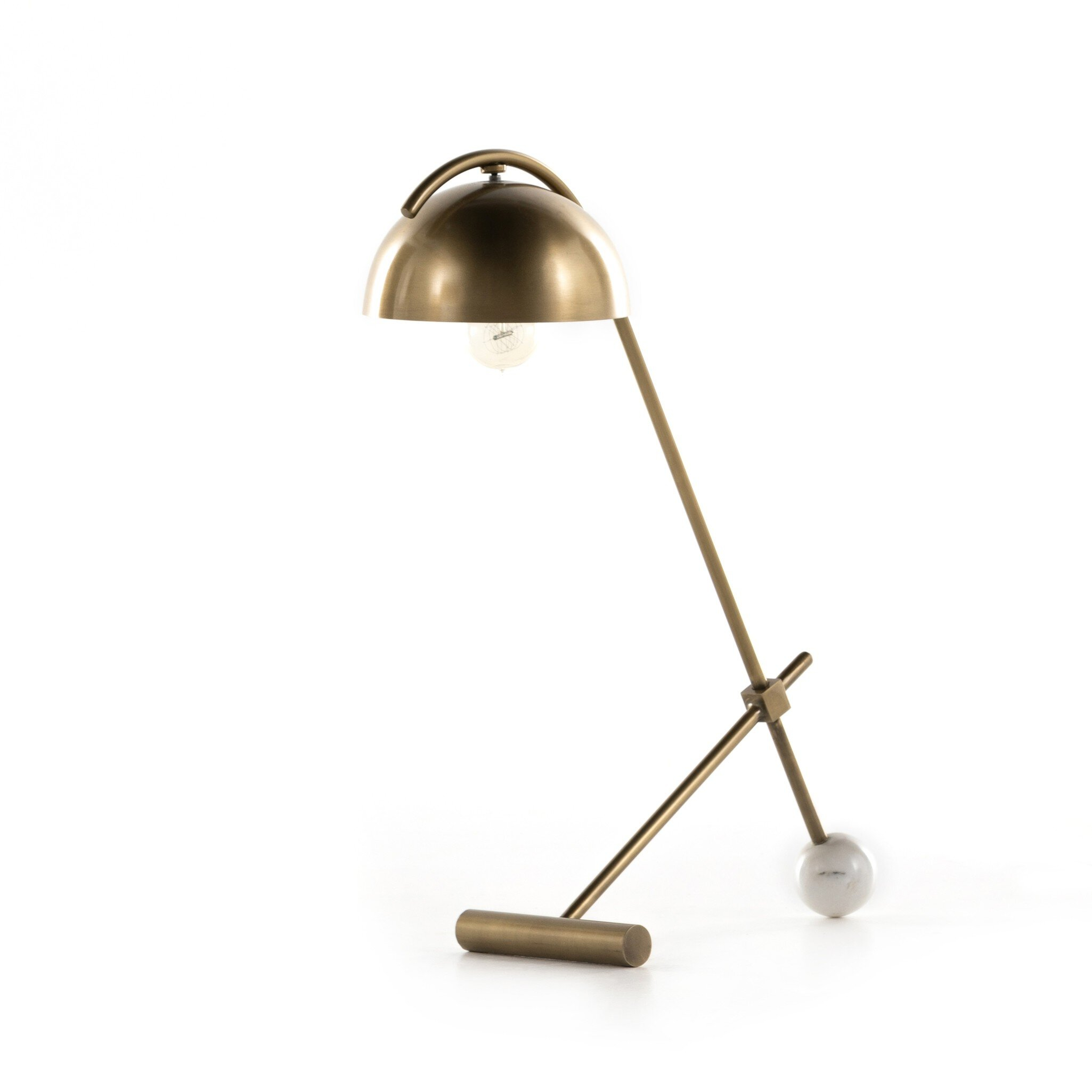 Becker Table Lamp - Charcoal and White Marble - Four Hands