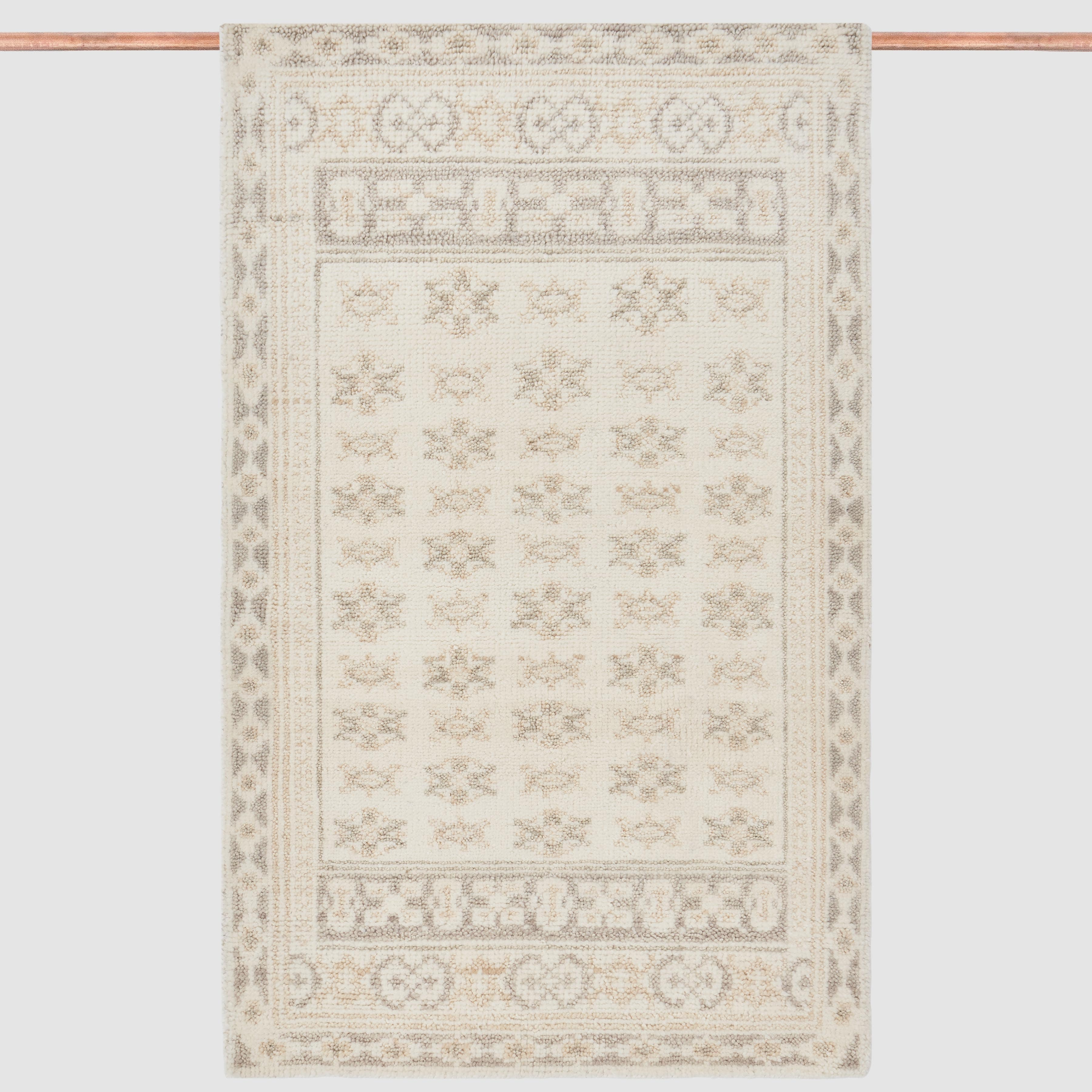 The Citizenry Lahar Hand-Knotted Accent Rug | 2.5' x 8' | Ecru - The Citizenry