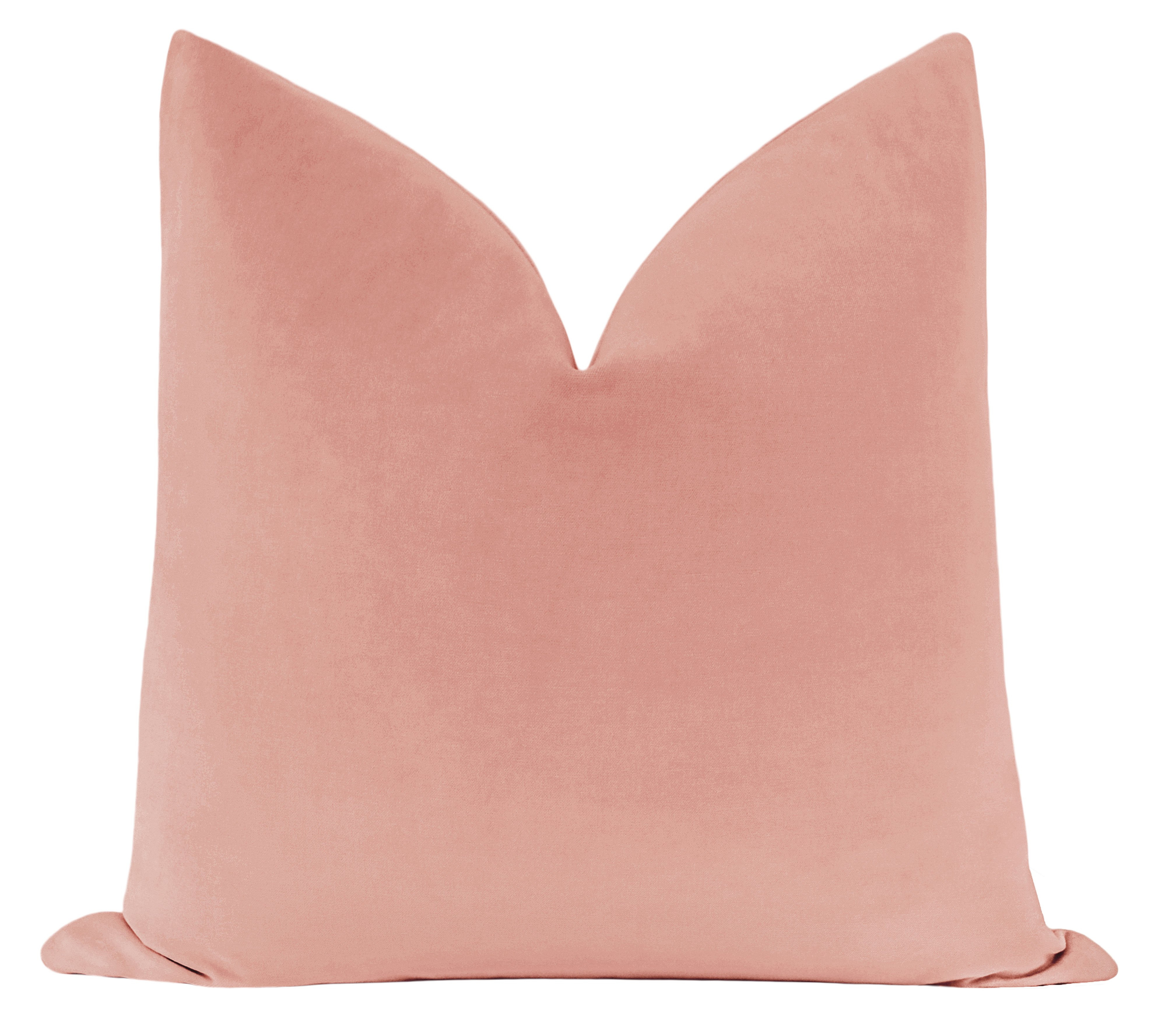 Classic Velvet Pillow Cover, Blush, 18" x 18" - Little Design Company