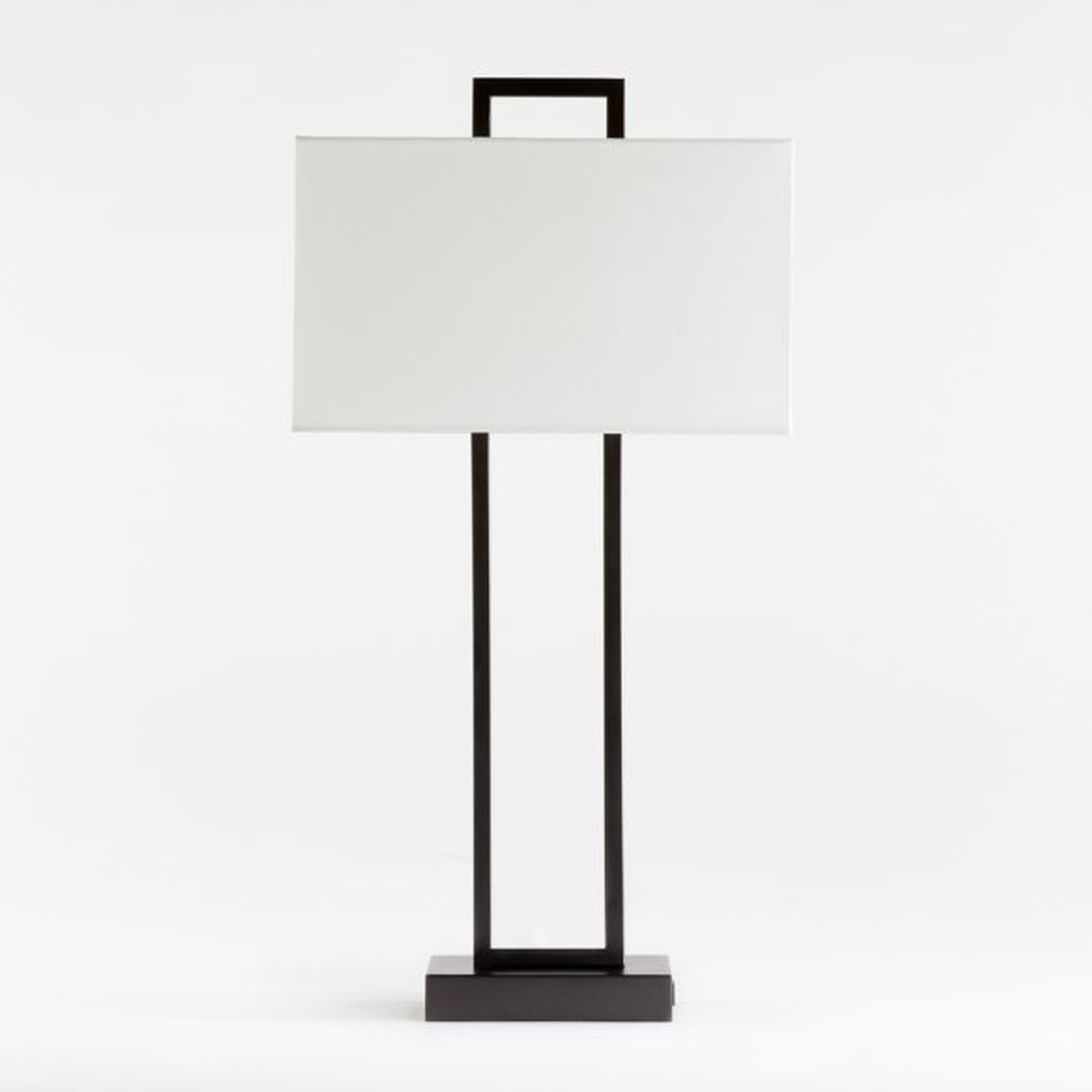 Adler Black Rectangle Table Lamp with USB, Set of 2 - Crate and Barrel