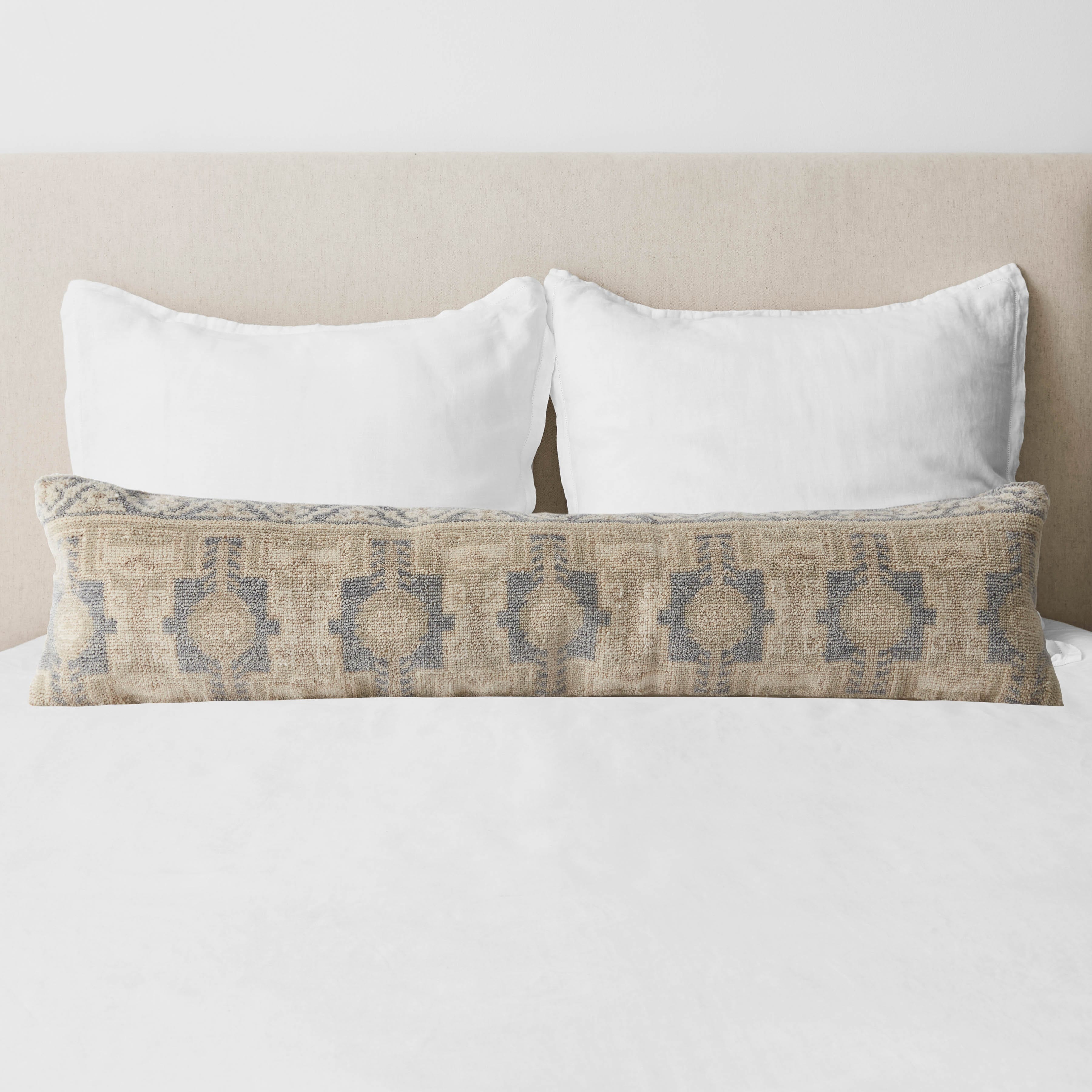 The Citizenry Hana Hand-Knotted Lumbar Pillow | 12" x 48" | Currant Crush - The Citizenry