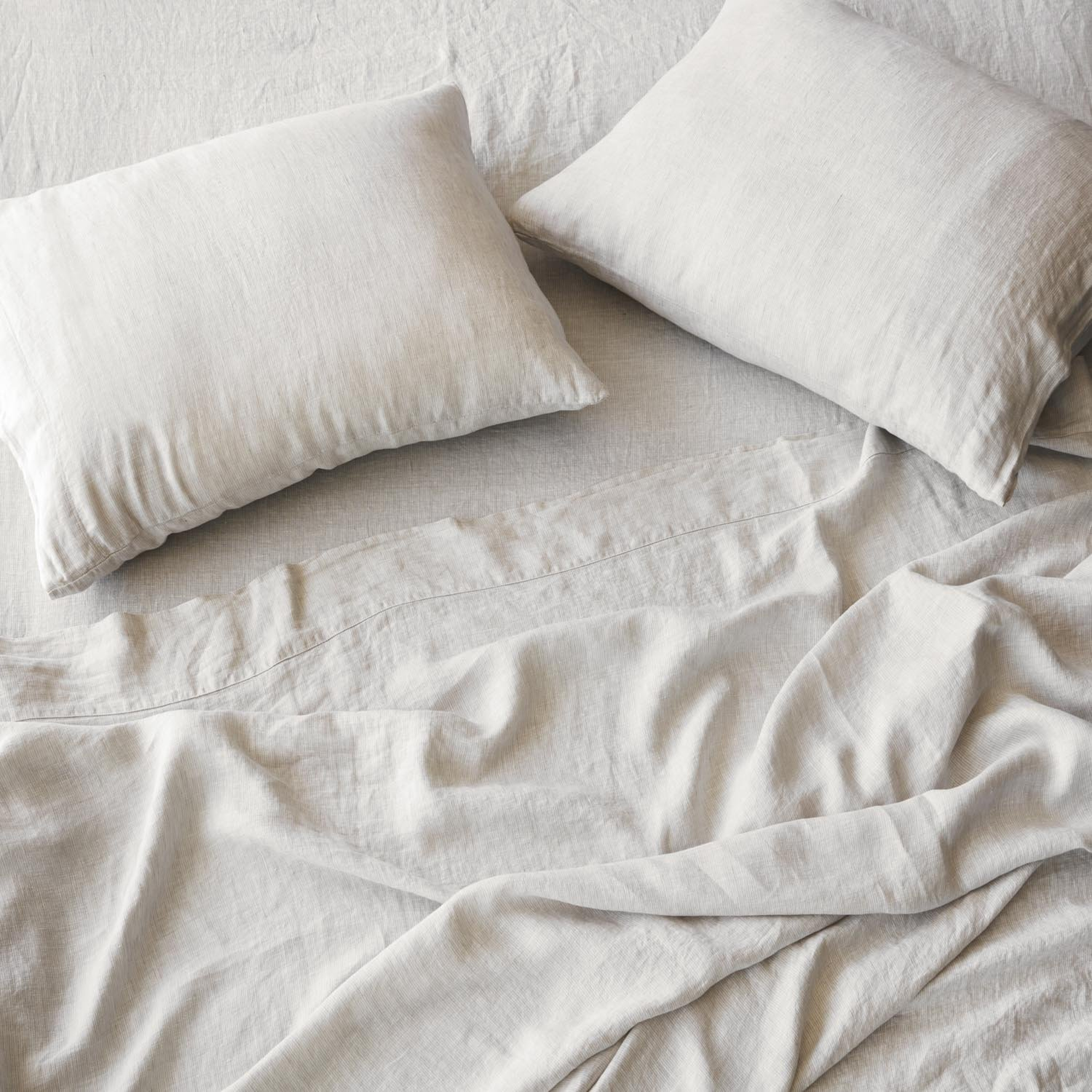 Stonewashed Linen Sheet Set - Sand Stripe - King - 2 Sheets, 2 Pillowcases By The Citizenry - The Citizenry