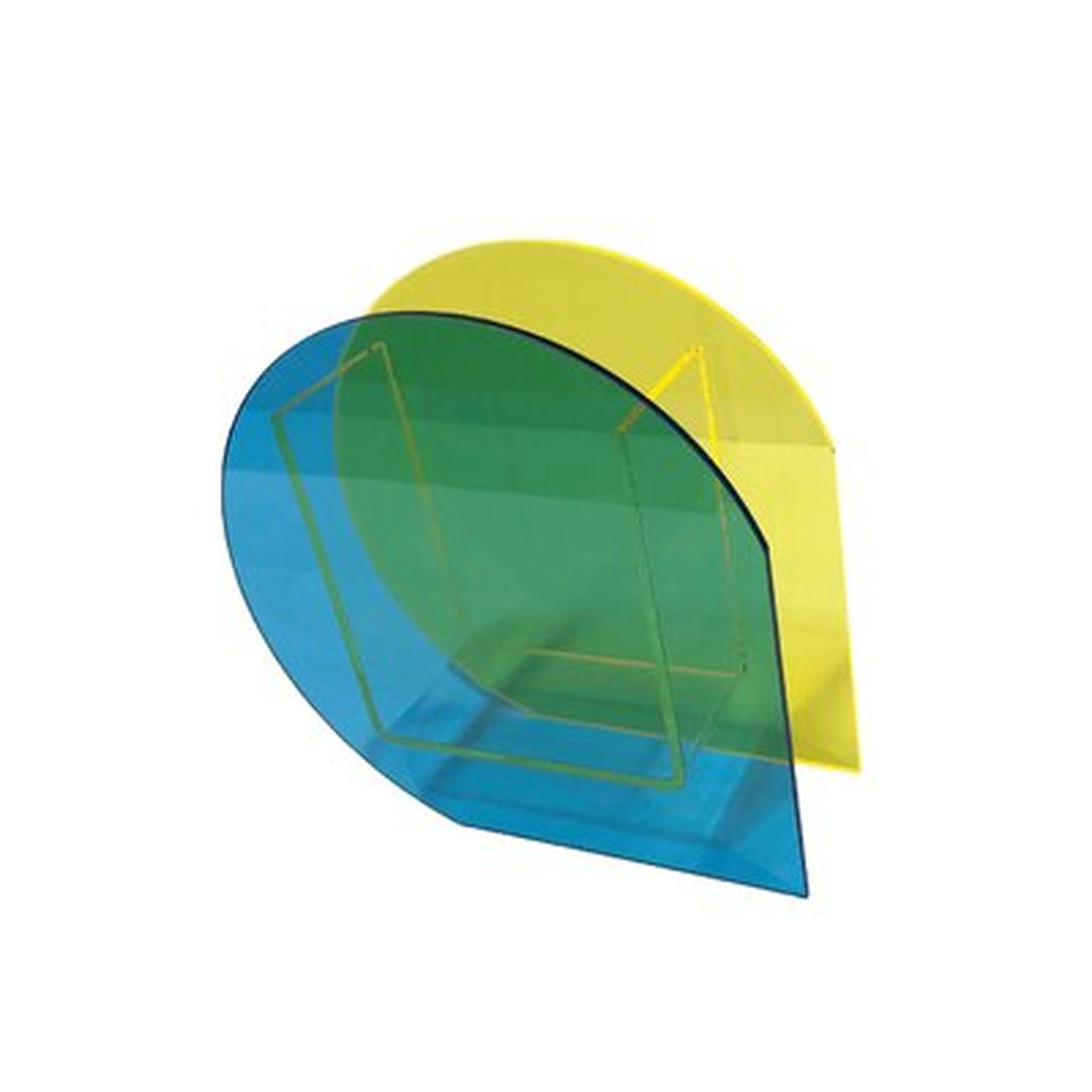 Lucite Vase Yellow/Blue - Wayfair