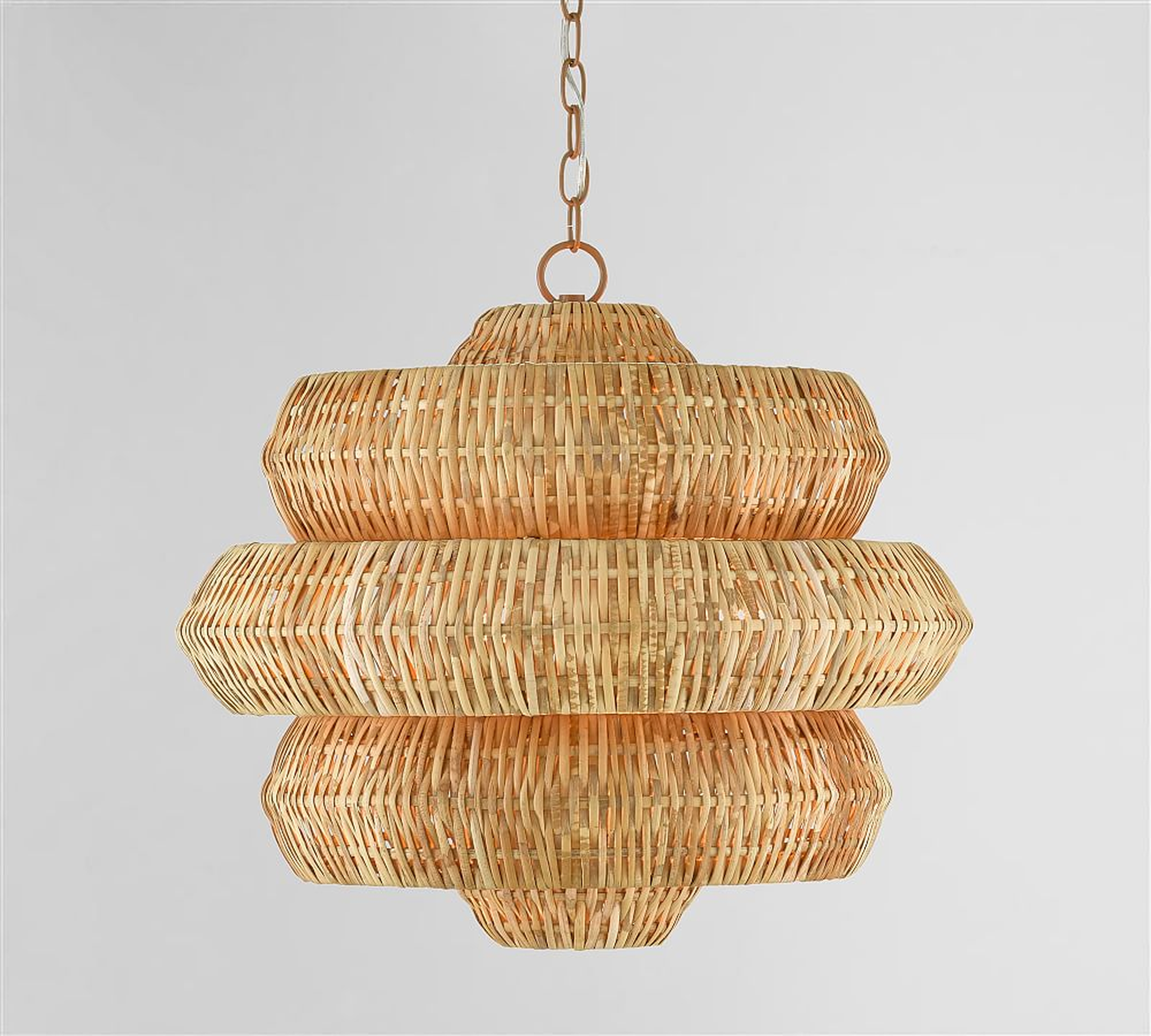 Hollace Natural Rattan Chandelier, Rattan - Pottery Barn