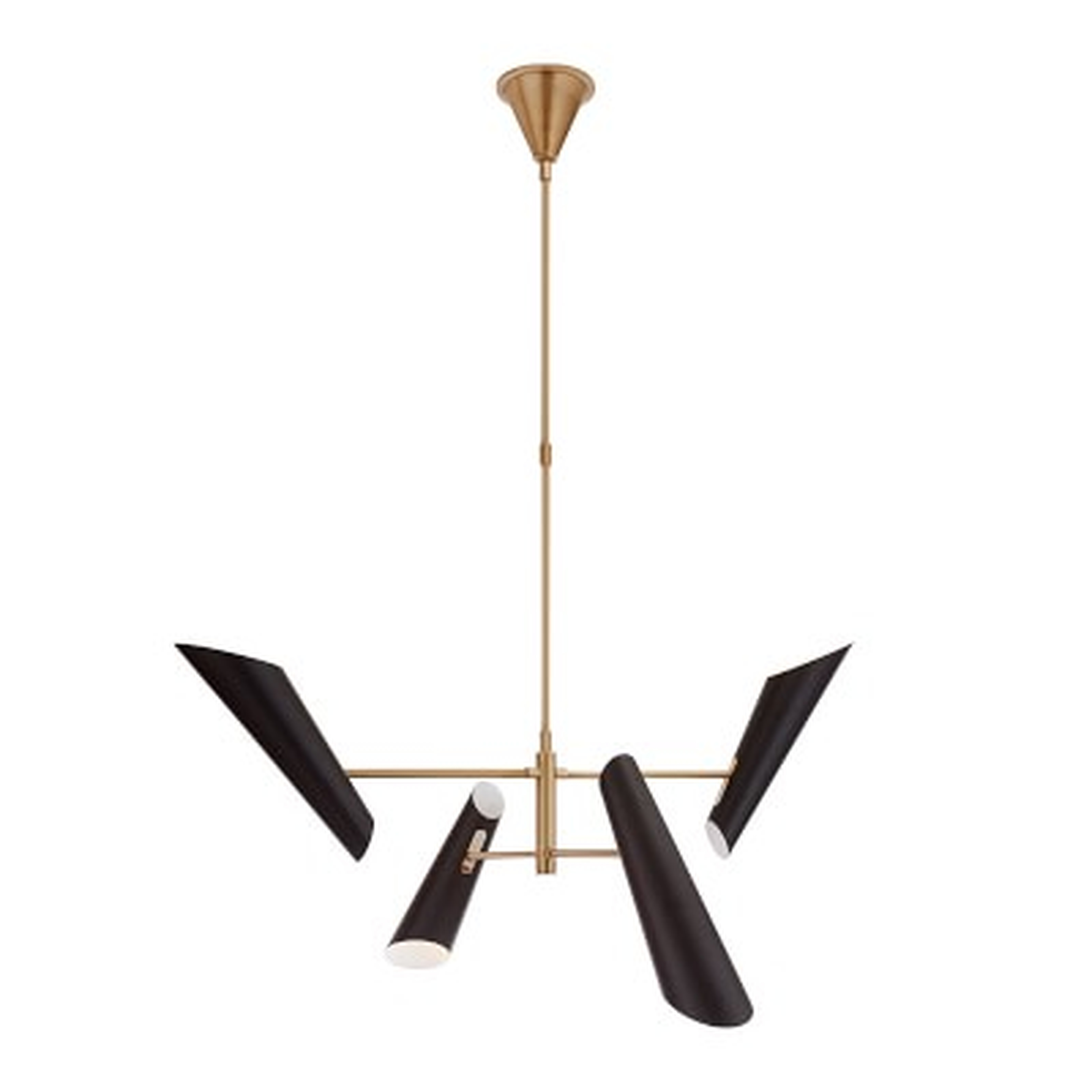 Franca Pivoting Chandelier With Black Shades, Small - Williams Sonoma