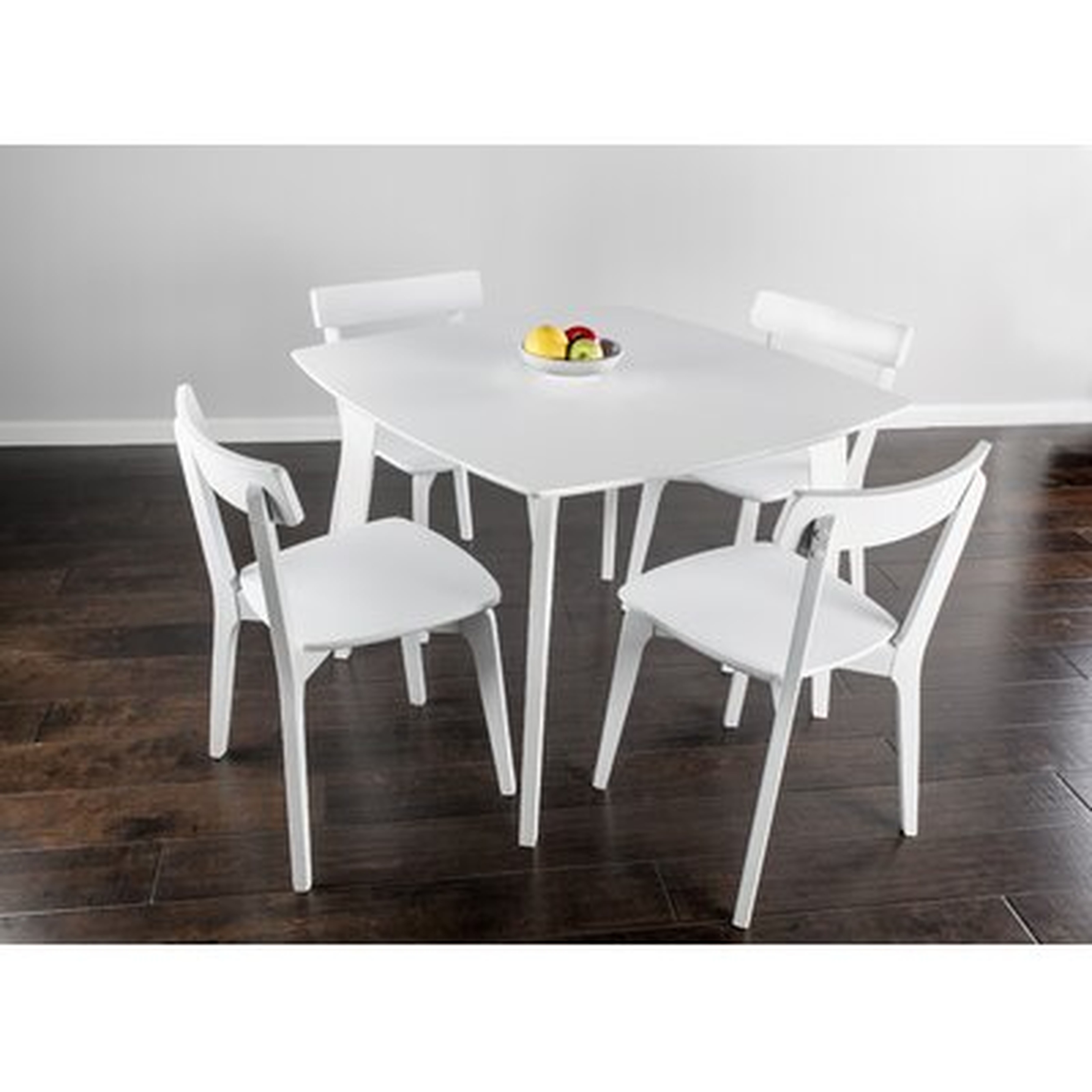 Otwin 5 Piece White Dining Table With Square Table And 4 White Chairs - Wayfair