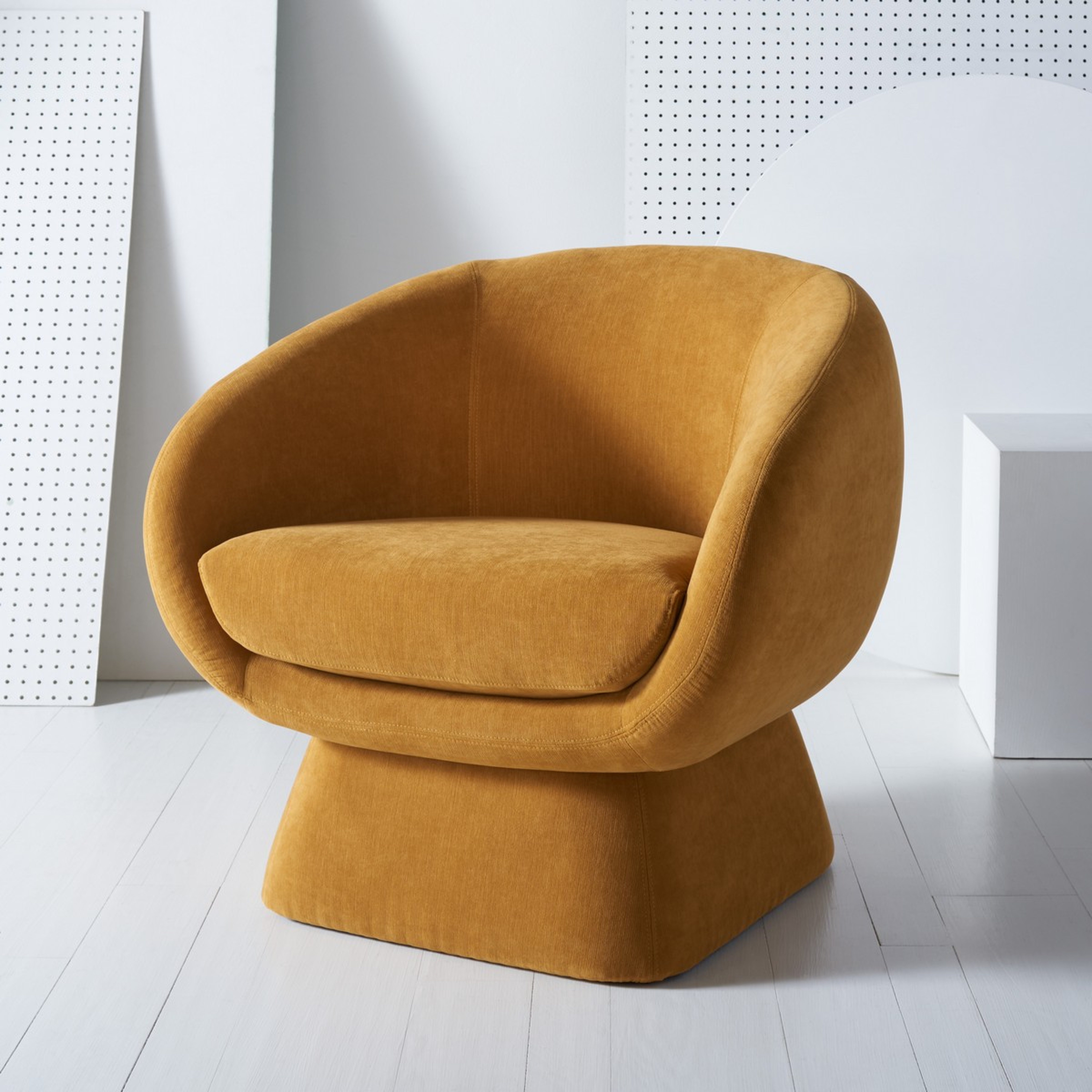Kiana Modern Accent Chair - Mustard - Safavieh Couture