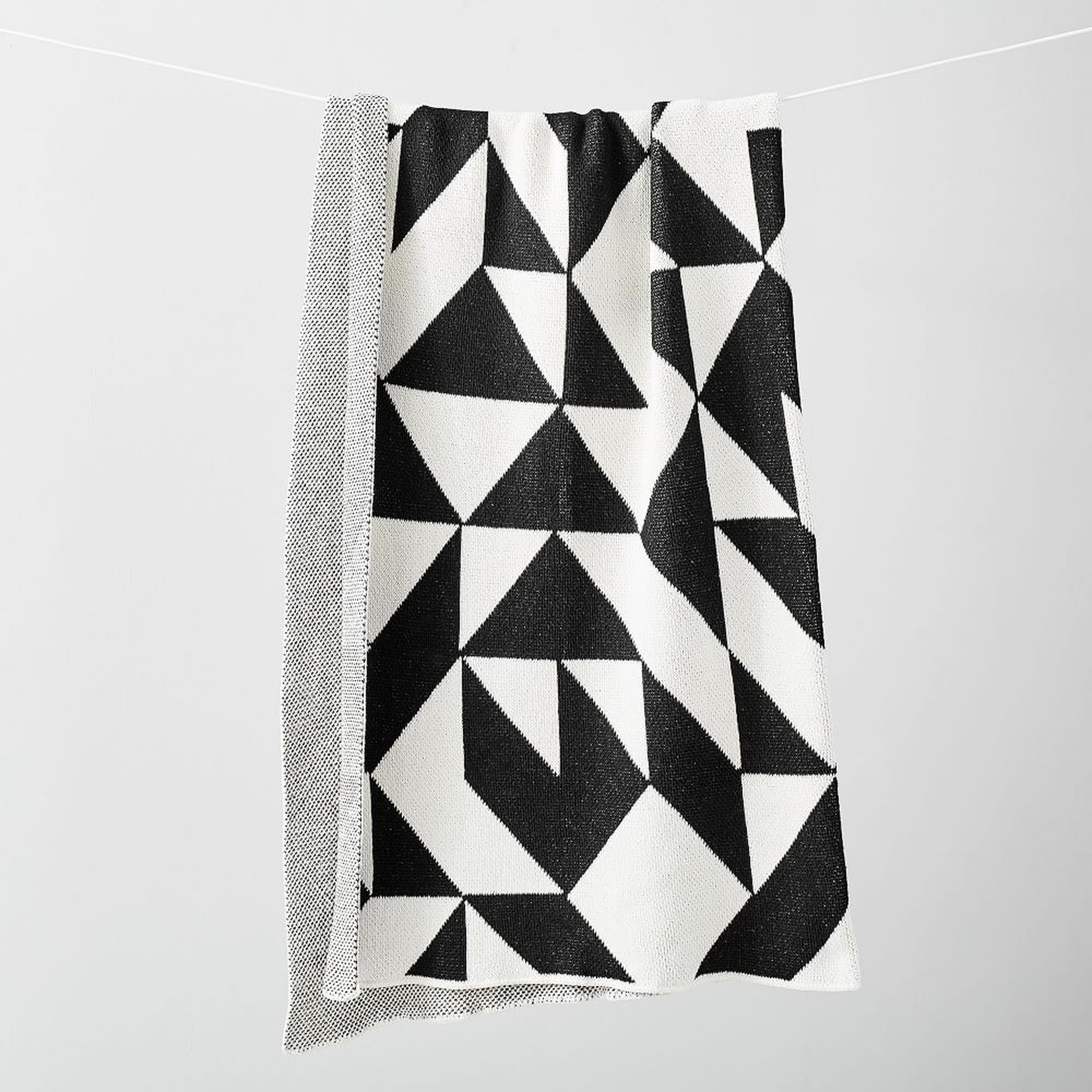 Happy Habitat Recycled Cotton Throw, Scattered Black - West Elm