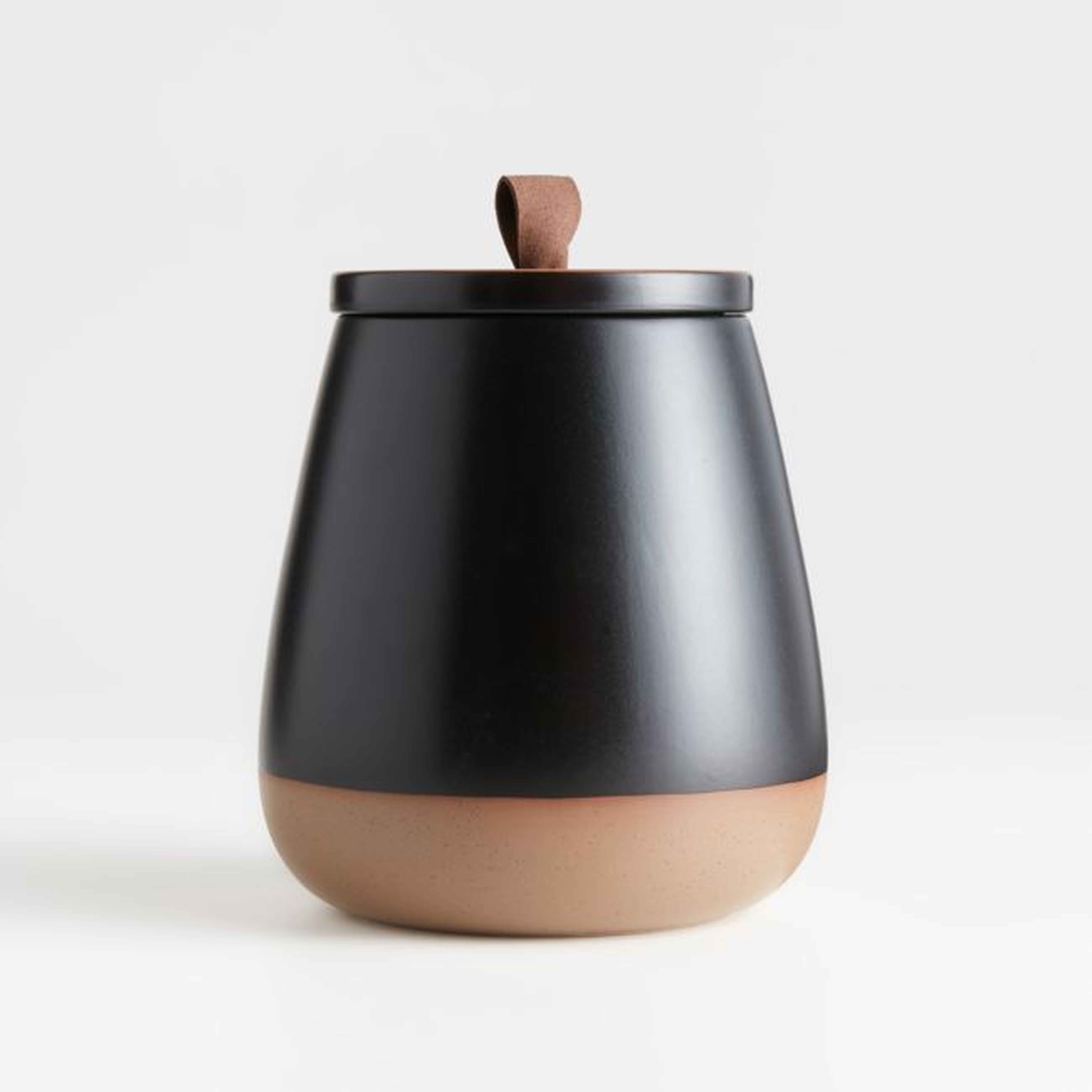 Thero Medium Matte Black Ceramic Canister - Crate and Barrel