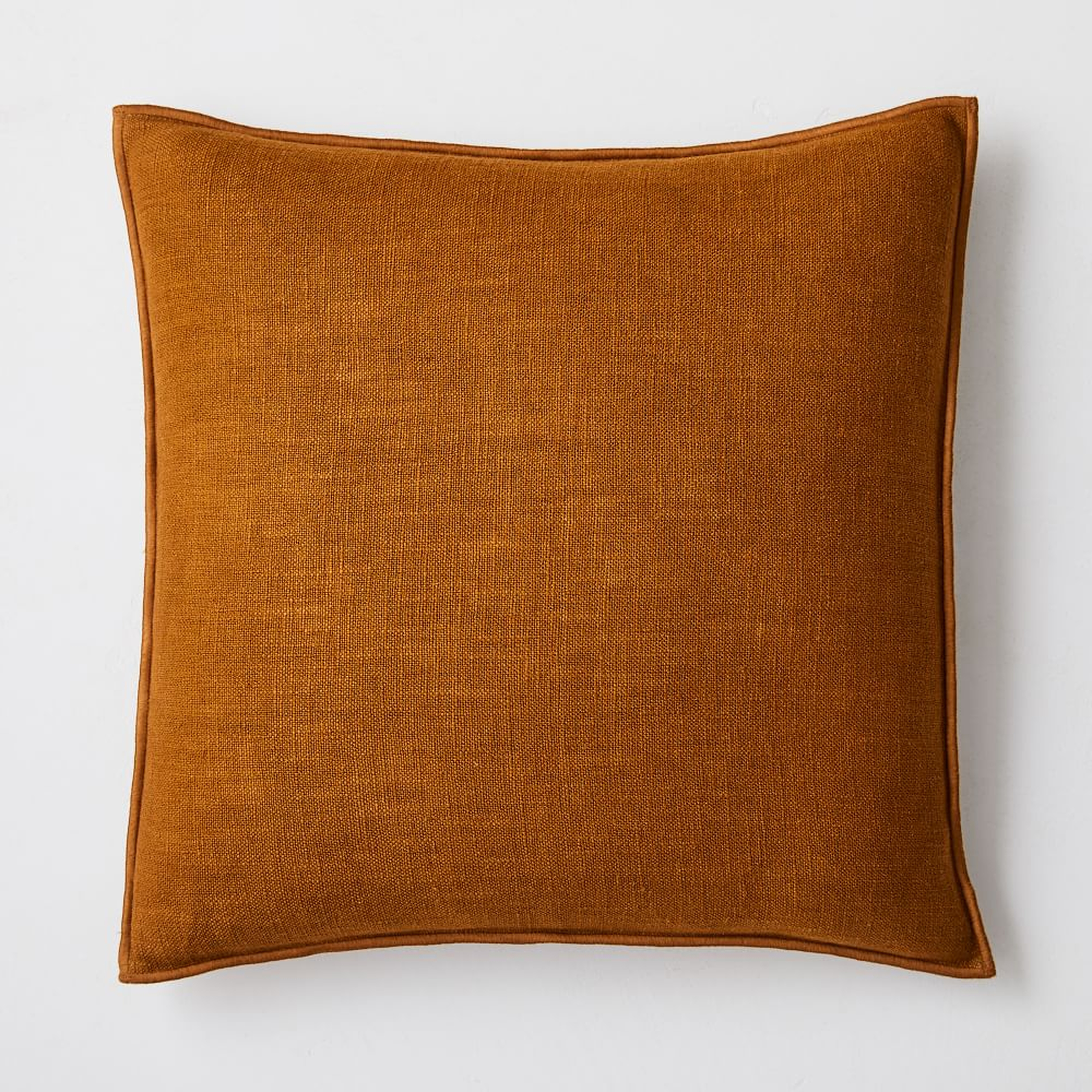 Classic Linen Pillow Cover, 20"x20", Golden Oak - West Elm