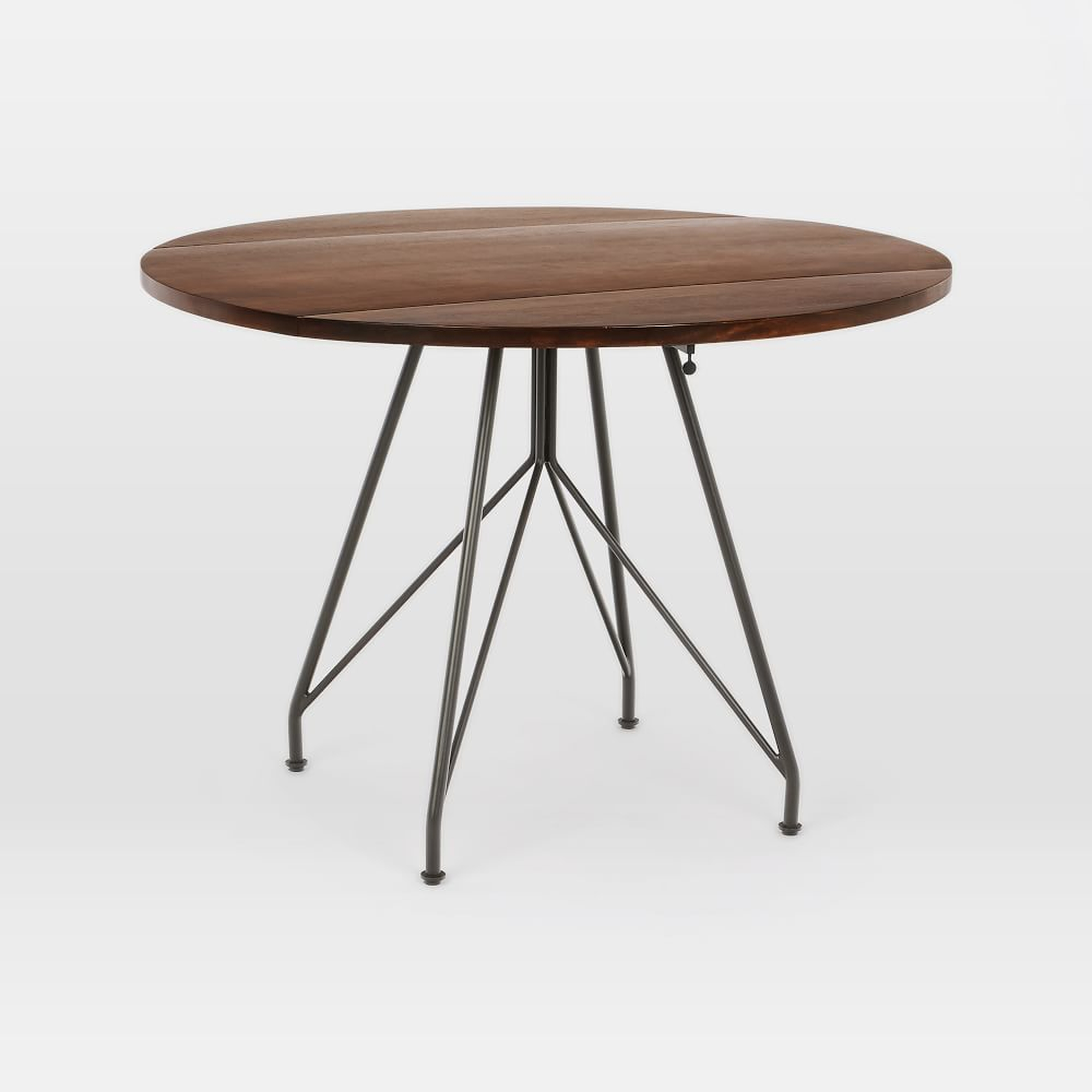 Jules Expandable Dining Table, Round, 42", Walnut - West Elm