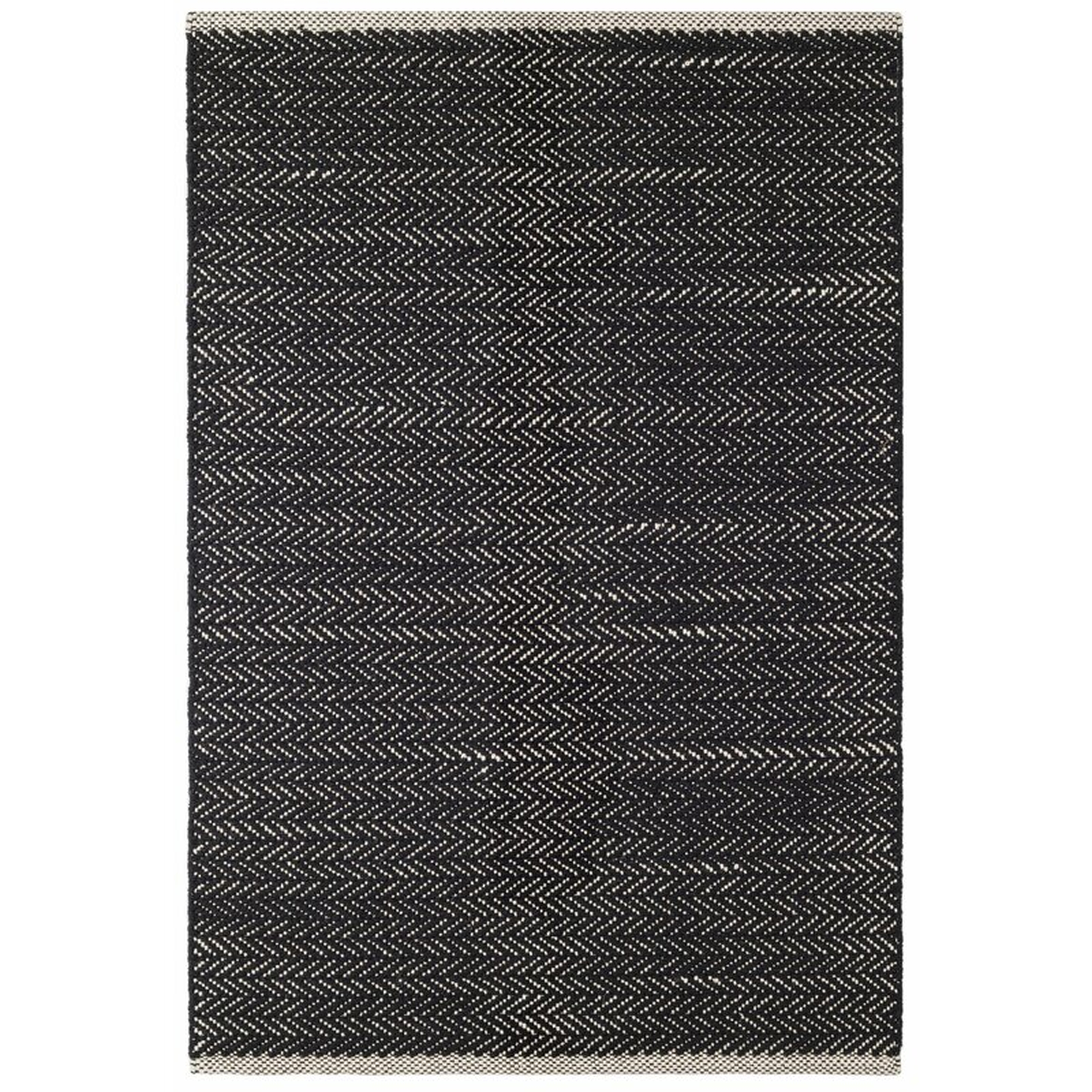 Dash and Albert Rugs Herringbone Black Handwoven Cotton Rug - Perigold