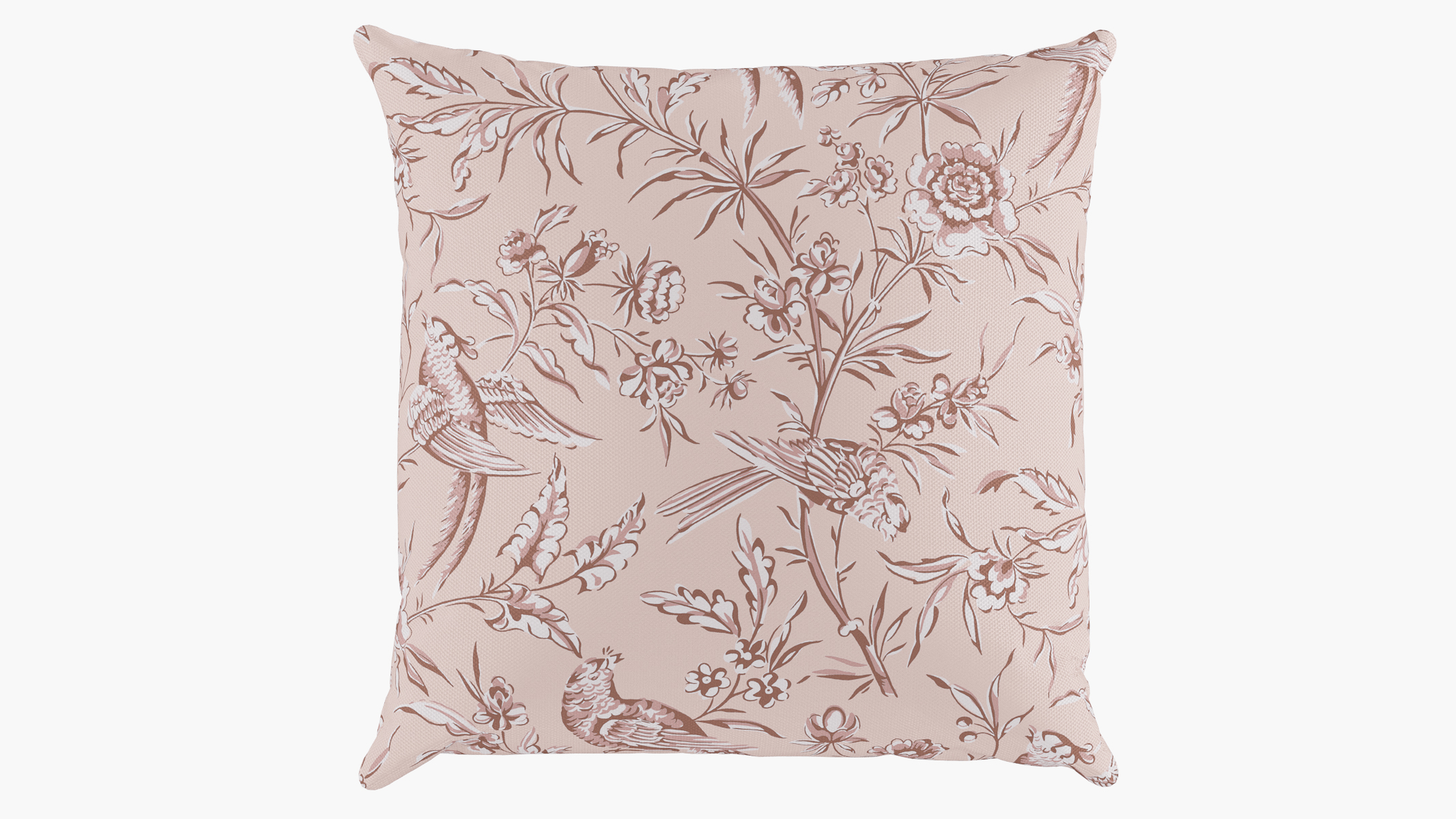 Outdoor 16" Throw Pillow, Blush Aviary, 16" x 16" - The Inside