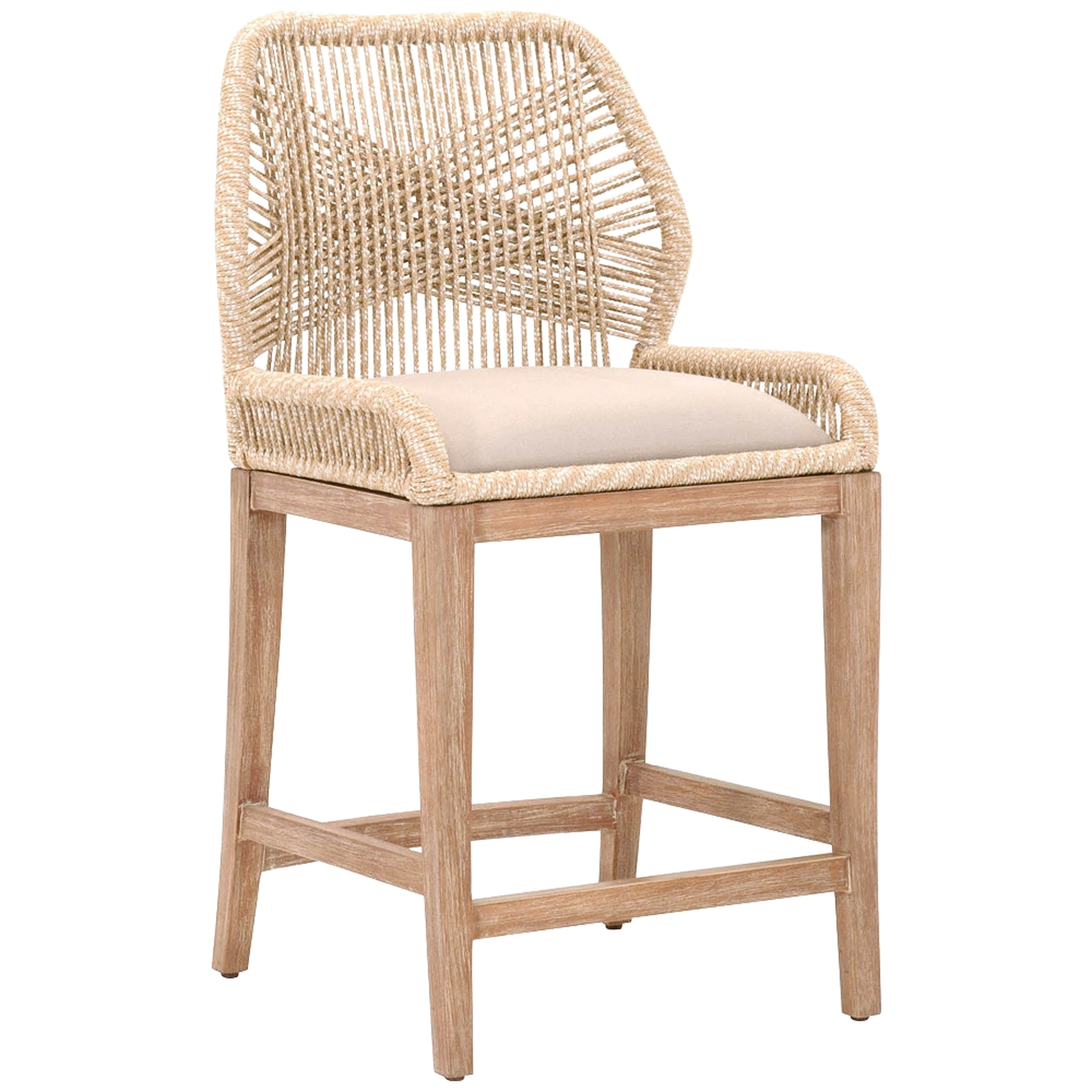 Loom 26" Sand Rope and Stone Wash Counter Stool - Style # 86H31 - Lamps Plus
