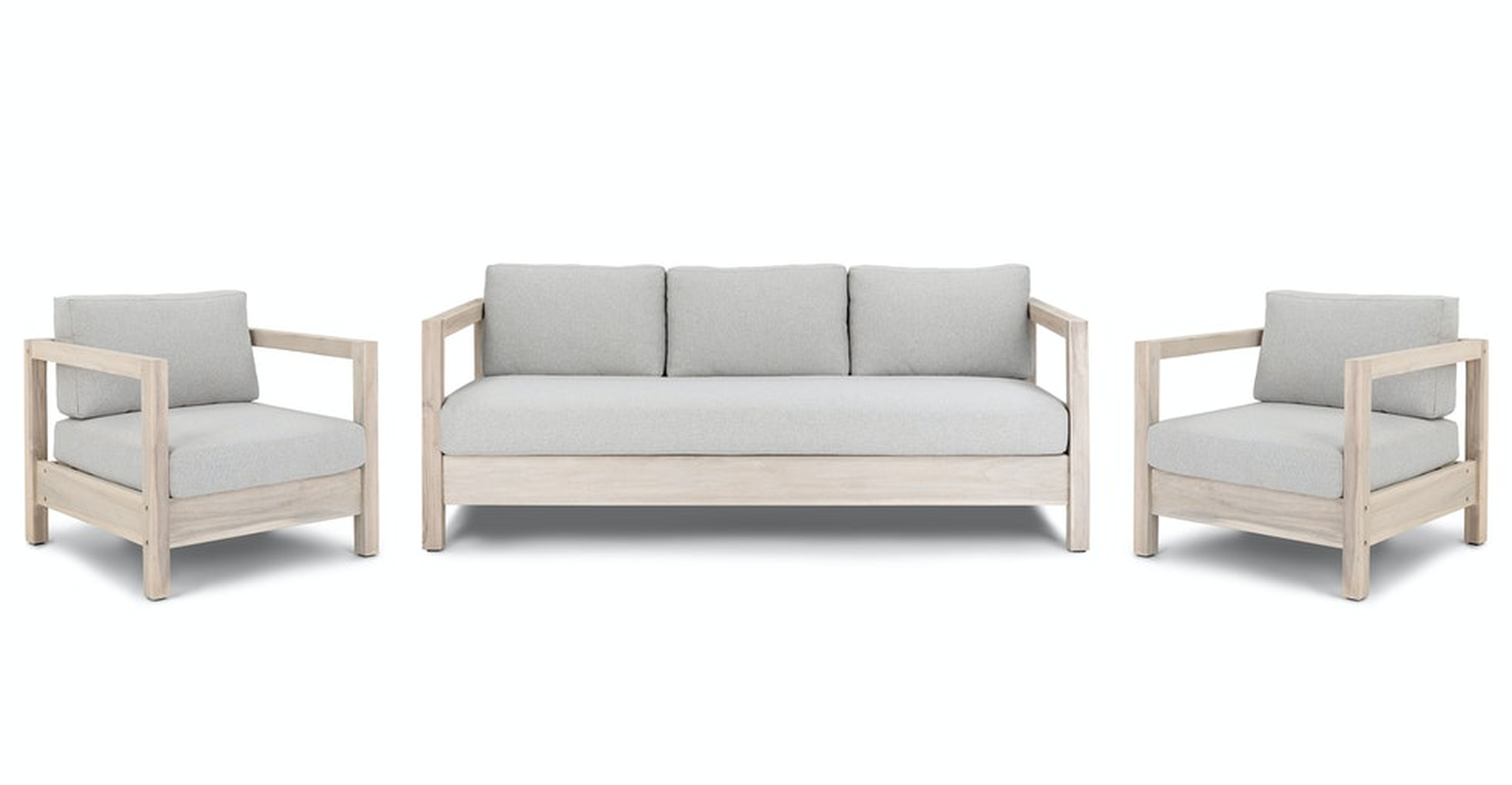 Arca Driftwood Gray Sofa Set - Article