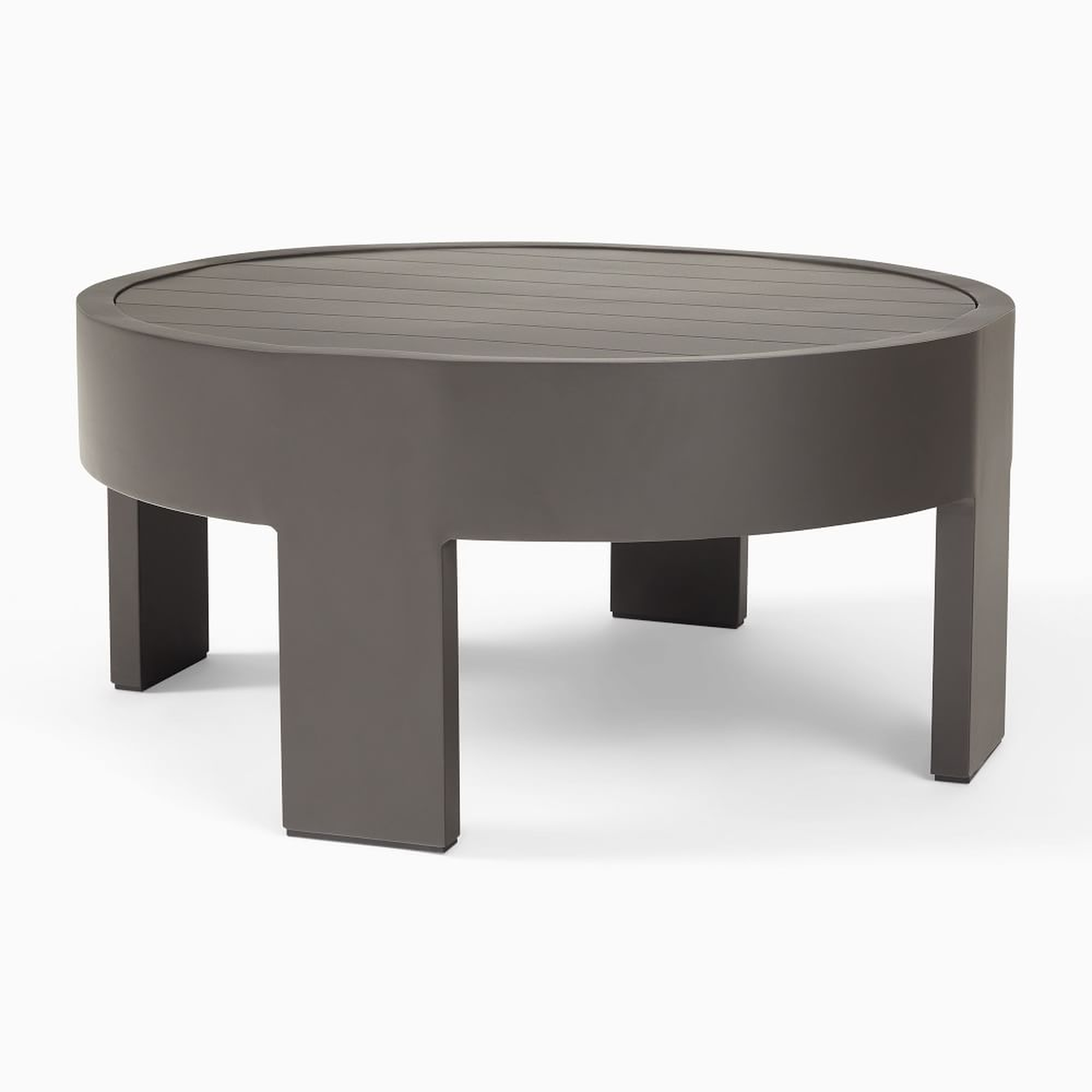 Caldera Aluminum Outdoor 34 in Round Coffee Table, Dark Bronze - West Elm