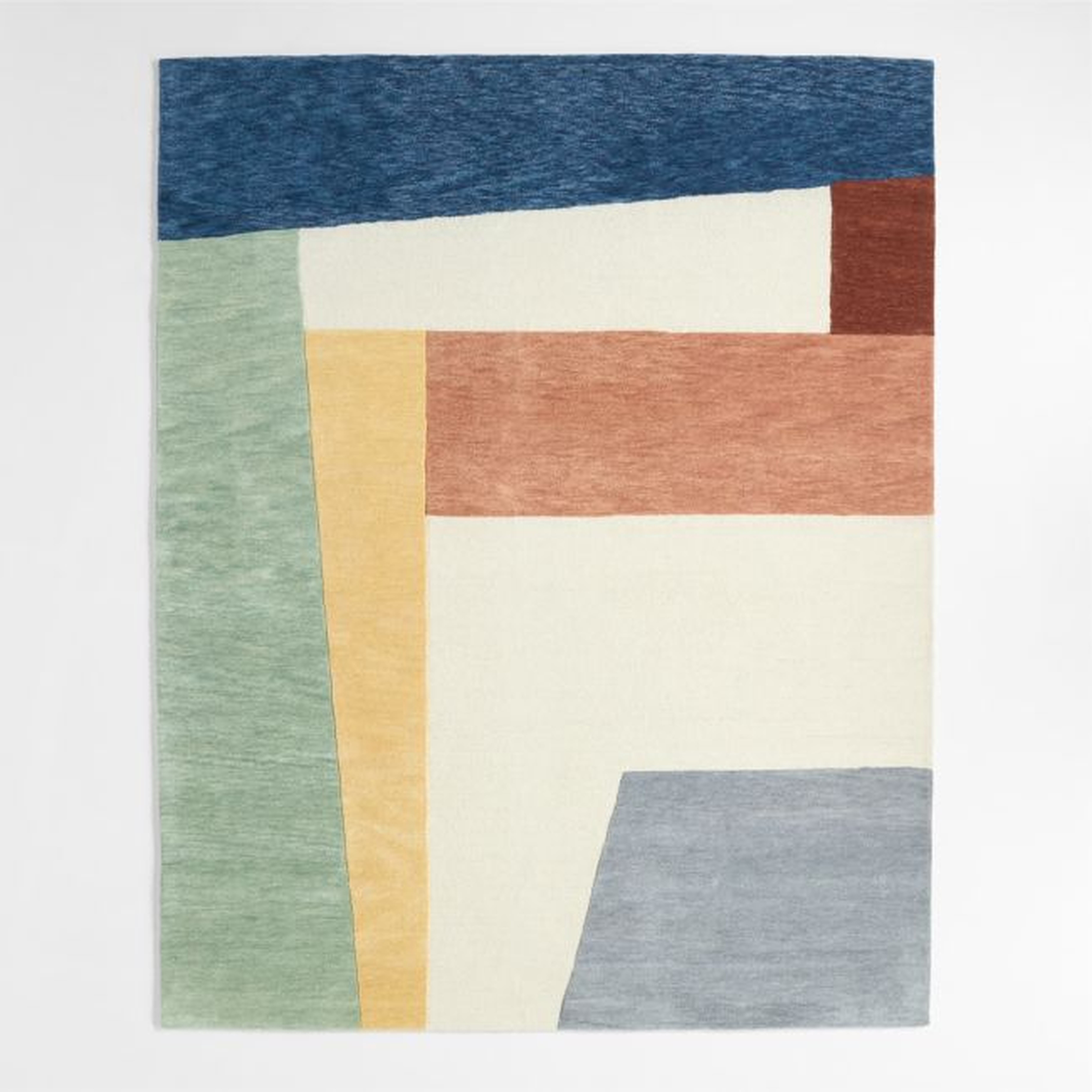 Bold Colorblock Wool Kids Area Rug 6'x9' - Crate & Kids