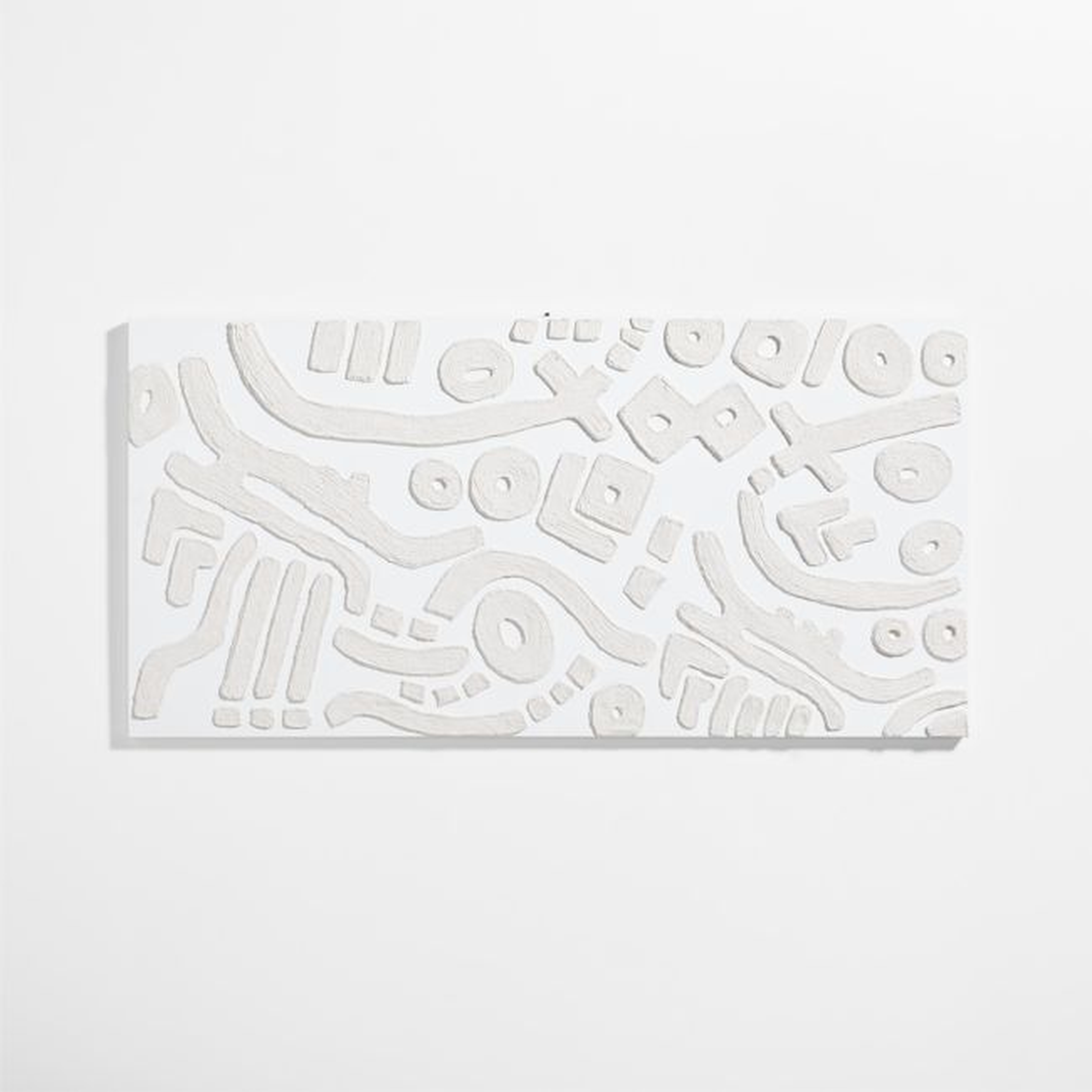 "Shout at the River" White Abstract Hand-Painted Wall Art 36"x72" by Lisa Whittington - Crate and Barrel