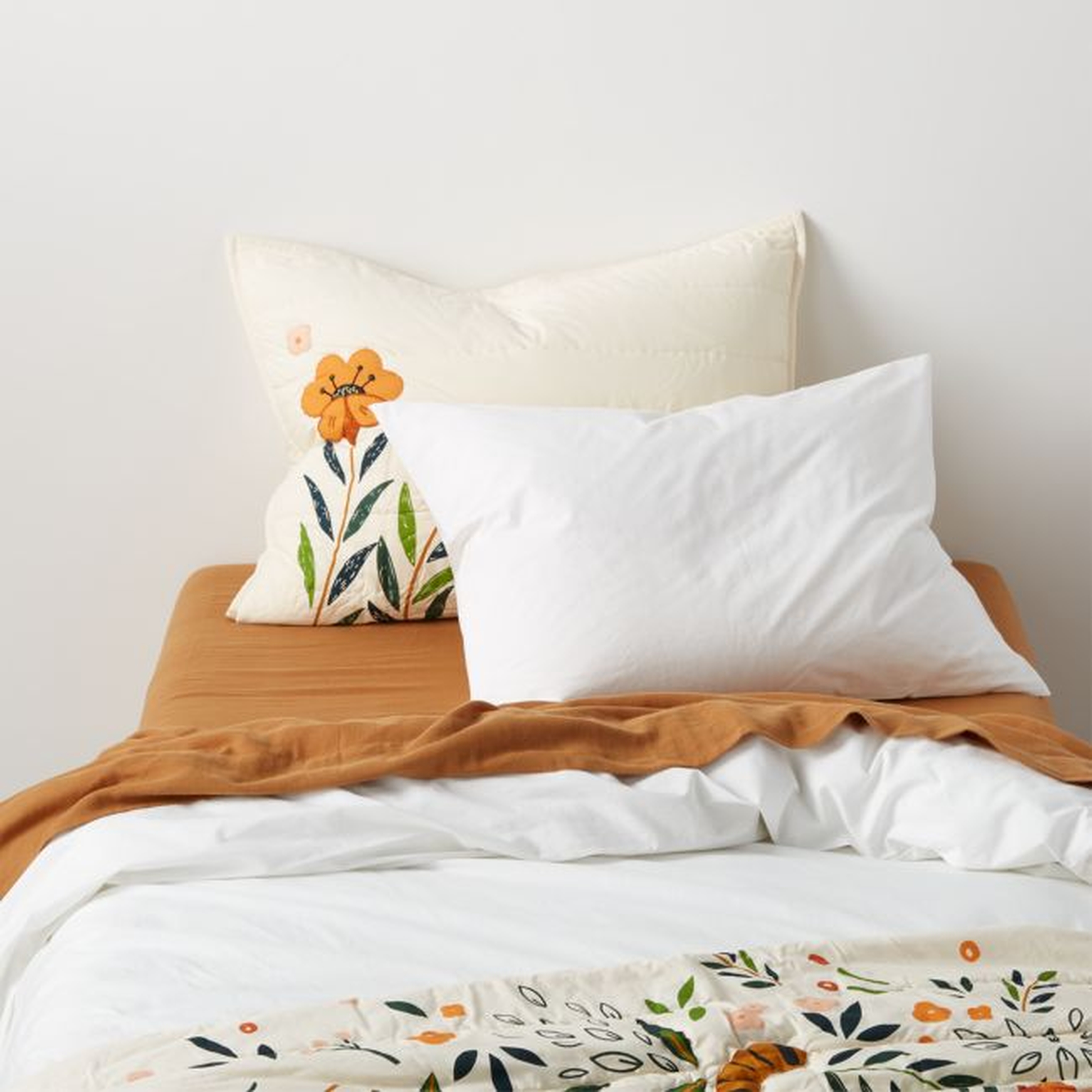Cozy Cloud Pampas Ivory Washed Organic Cotton Kids Twin Duvet Cover - Crate & Kids