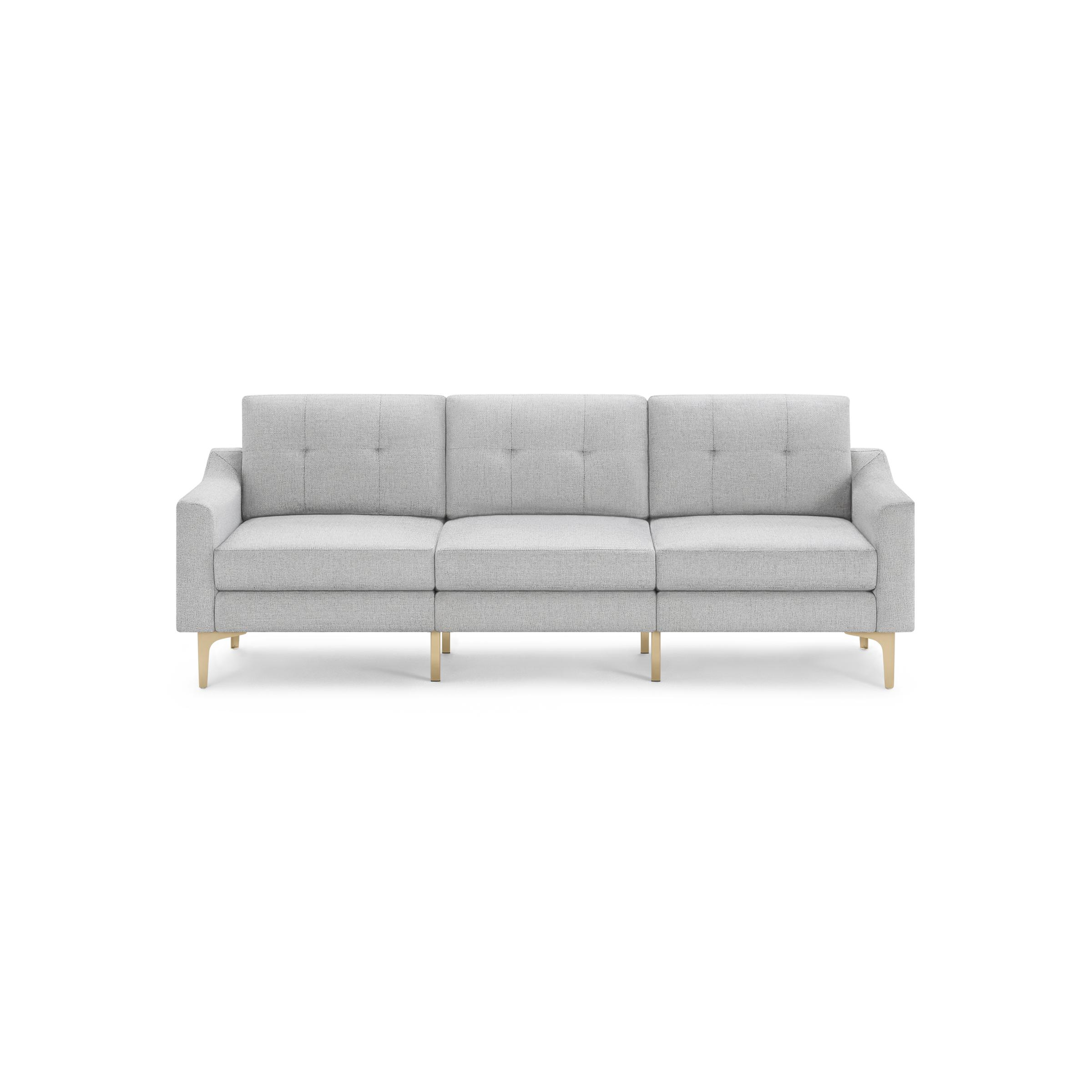 Nomad Sofa in Crushed Gravel, Brass Legs - Burrow